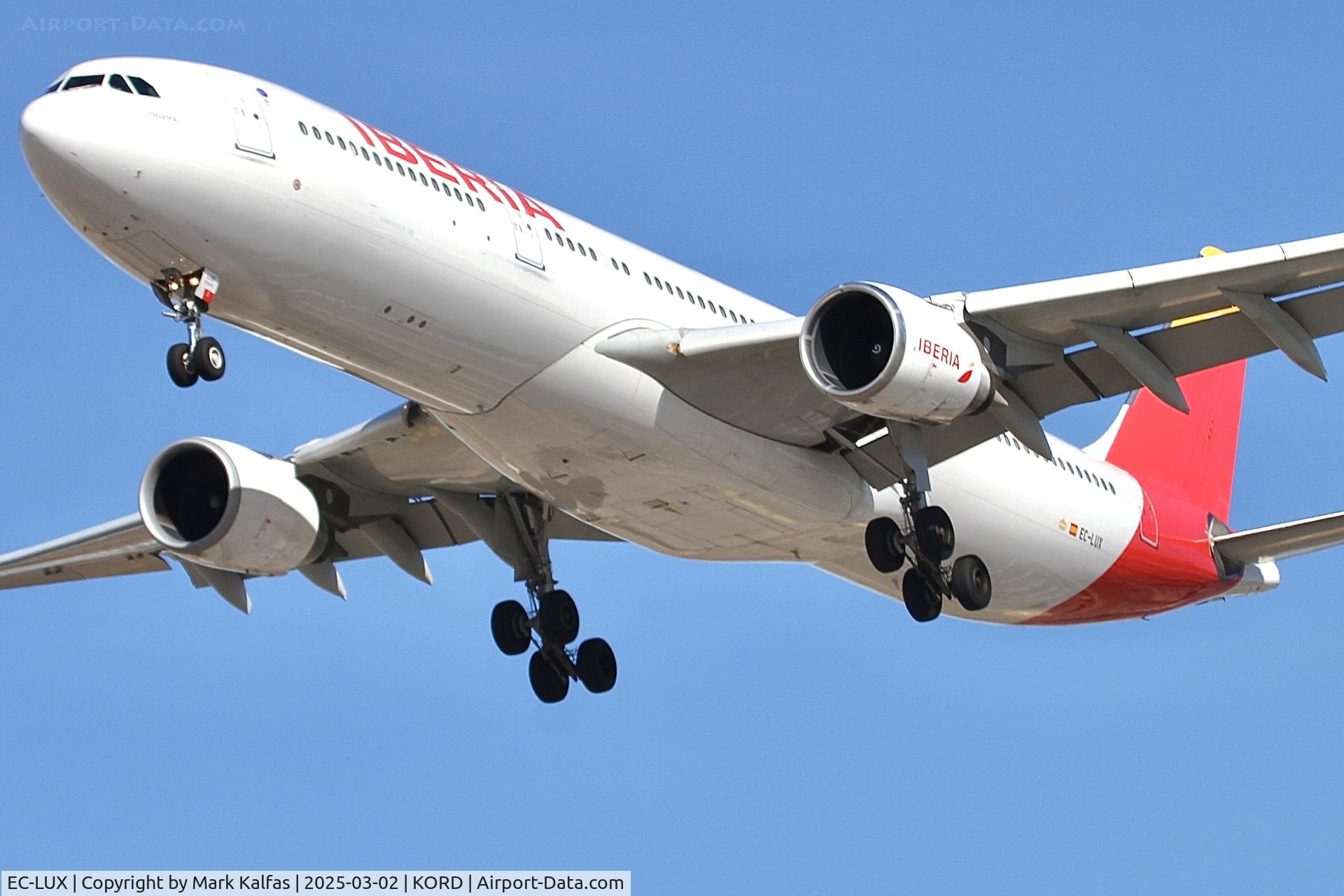 EC-LUX, 2013 Airbus A330-302 C/N 1405, A333 IBERIA AIRBUS A330-300 EC-LUX IBE341 MAD-ORD
