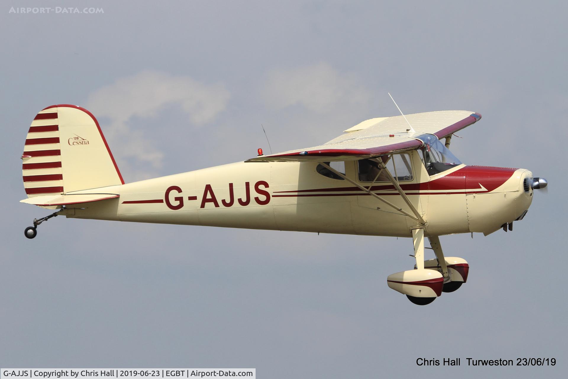 G-AJJS, 1947 Cessna 120 C/N 13047, Turweston, Air Britain fly in