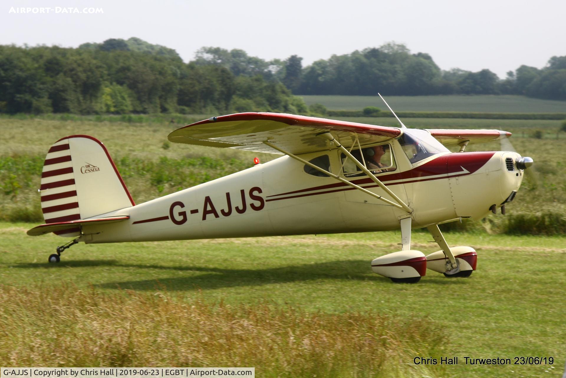 G-AJJS, 1947 Cessna 120 C/N 13047, Turweston, Air Britain fly in