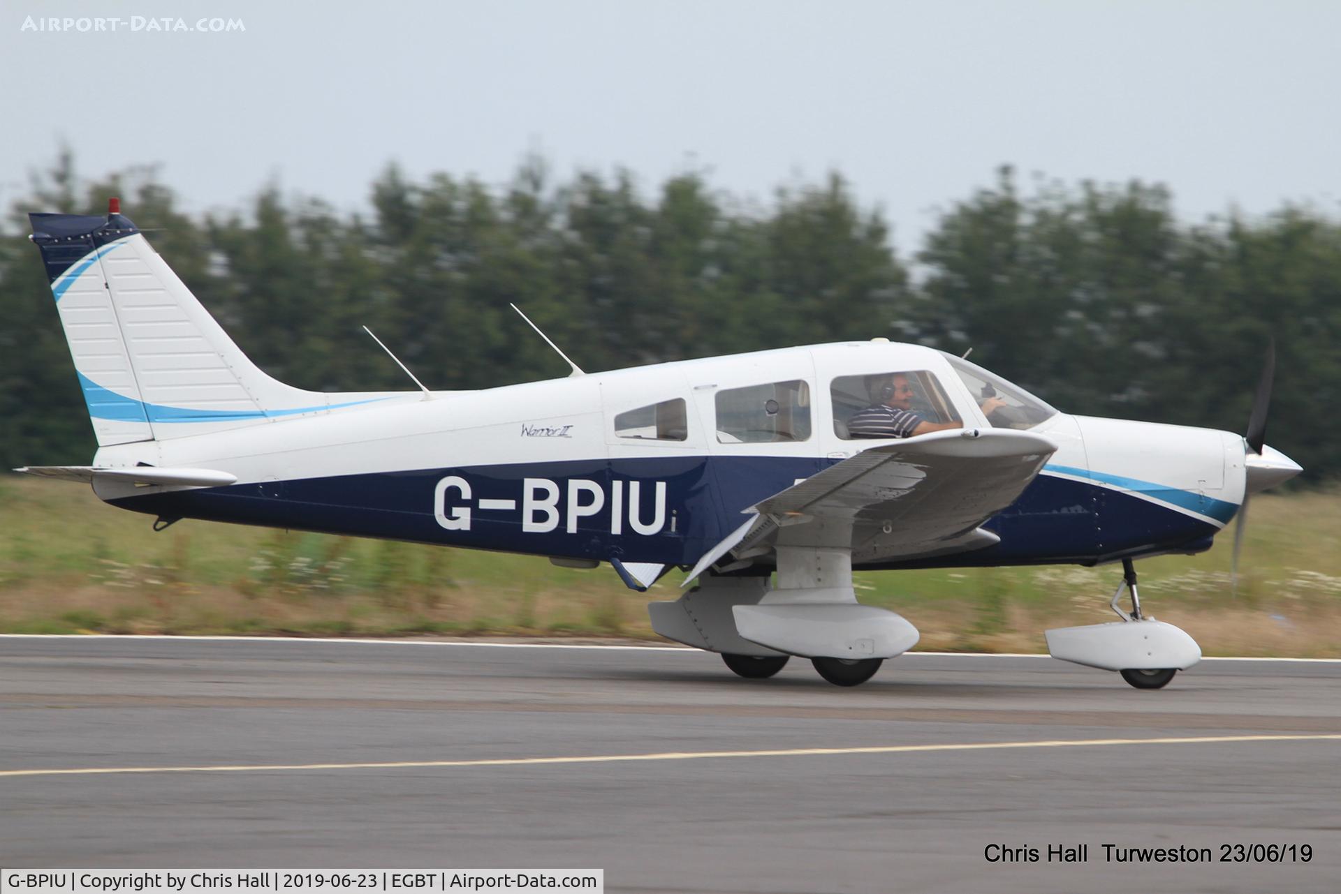 G-BPIU, 1979 Piper PA-28-161 Cherokee Warrior II C/N 28-7916303, Turweston, Air Britain fly in