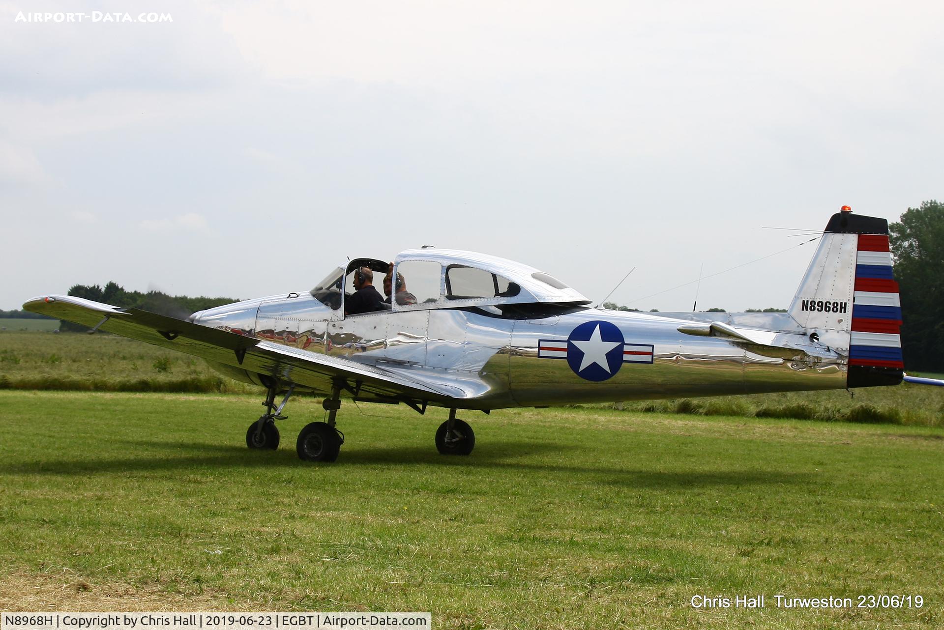 N8968H, 1947 North American Navion (NA-145) C/N NAV-4-968, Turweston, Air Britain fly in
