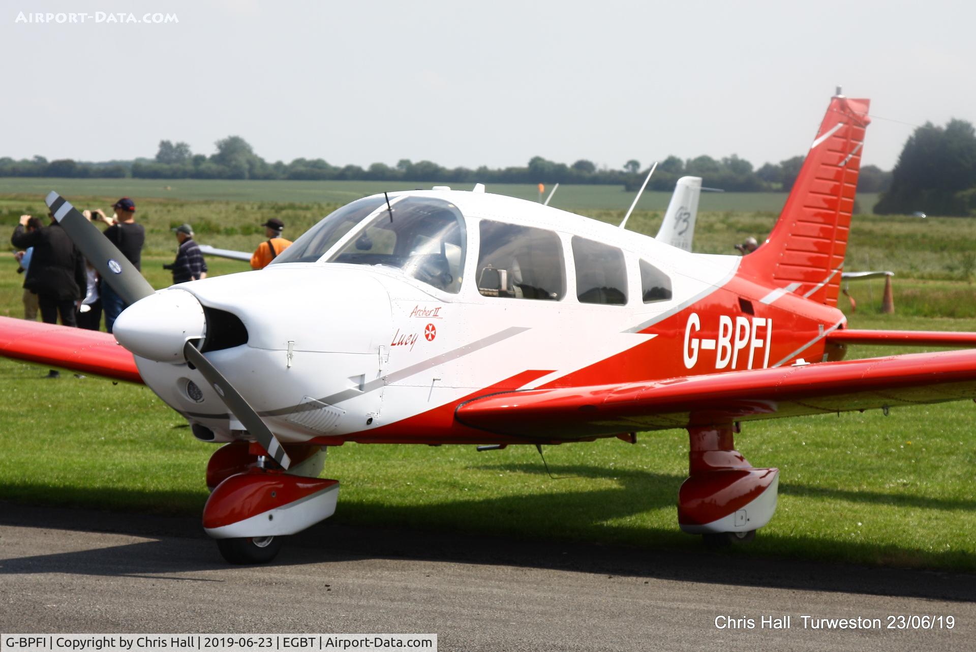G-BPFI, 1979 Piper PA-28-181 Cherokee Archer II C/N 28-8090113, Turweston, Air Britain fly in