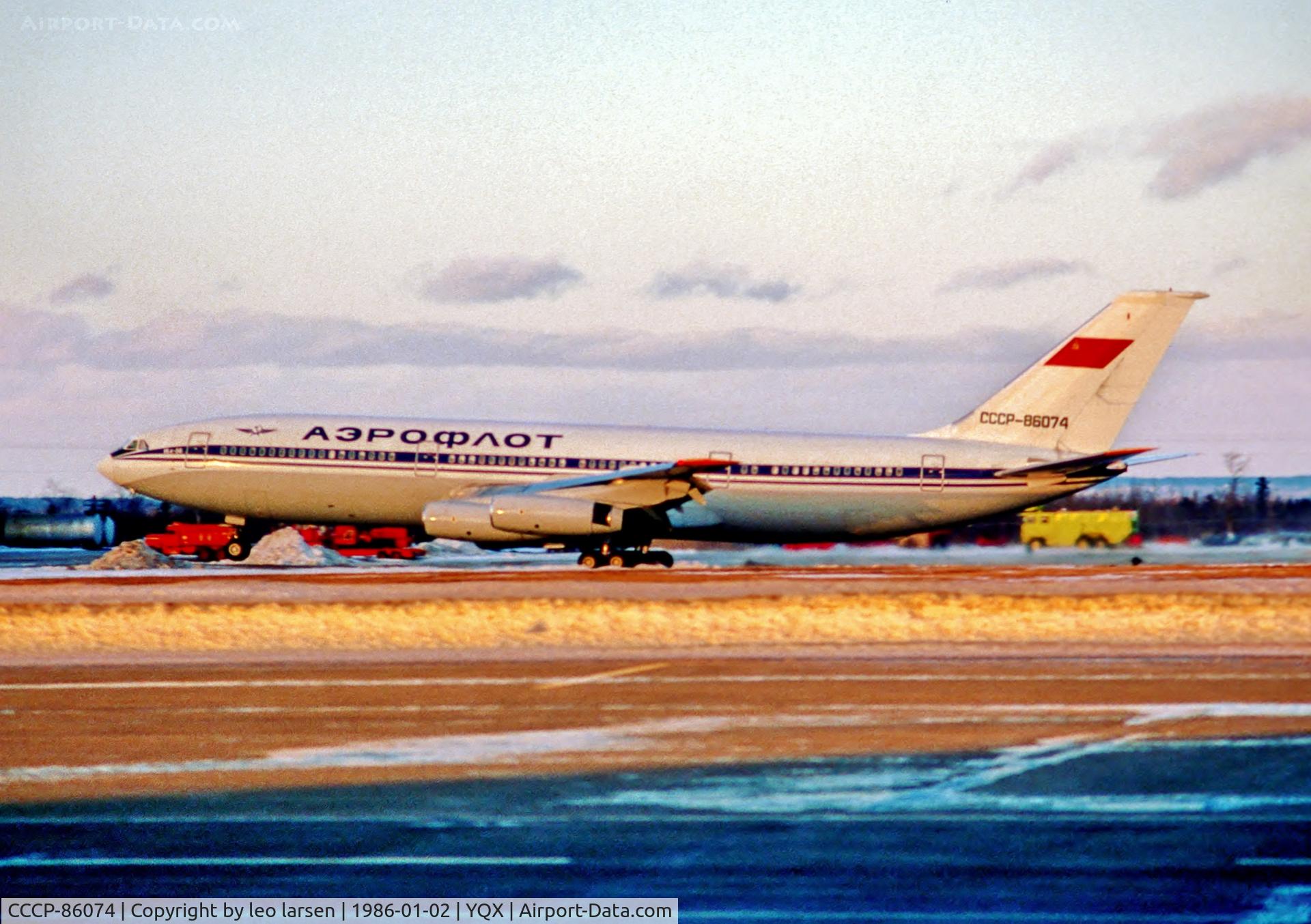 CCCP-86074, 1985 Ilyushin IL-86 C/N 51483205041, Gander 2.1.1986