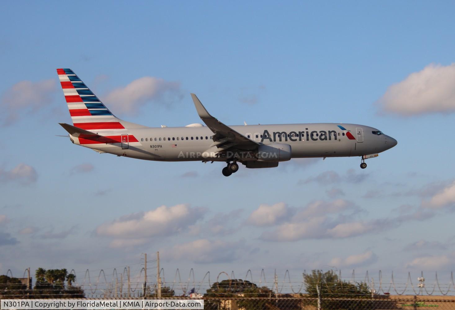 N301PA, 2016 Boeing 737-800 C/N 31255, AAL 738 zx gcm.,mwcr-mia