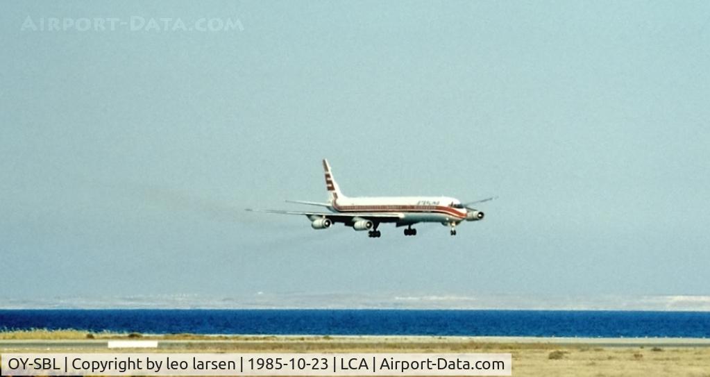 OY-SBL, 1969 Douglas DC-8-63 C/N 46054, Larnaca 23.10.1985