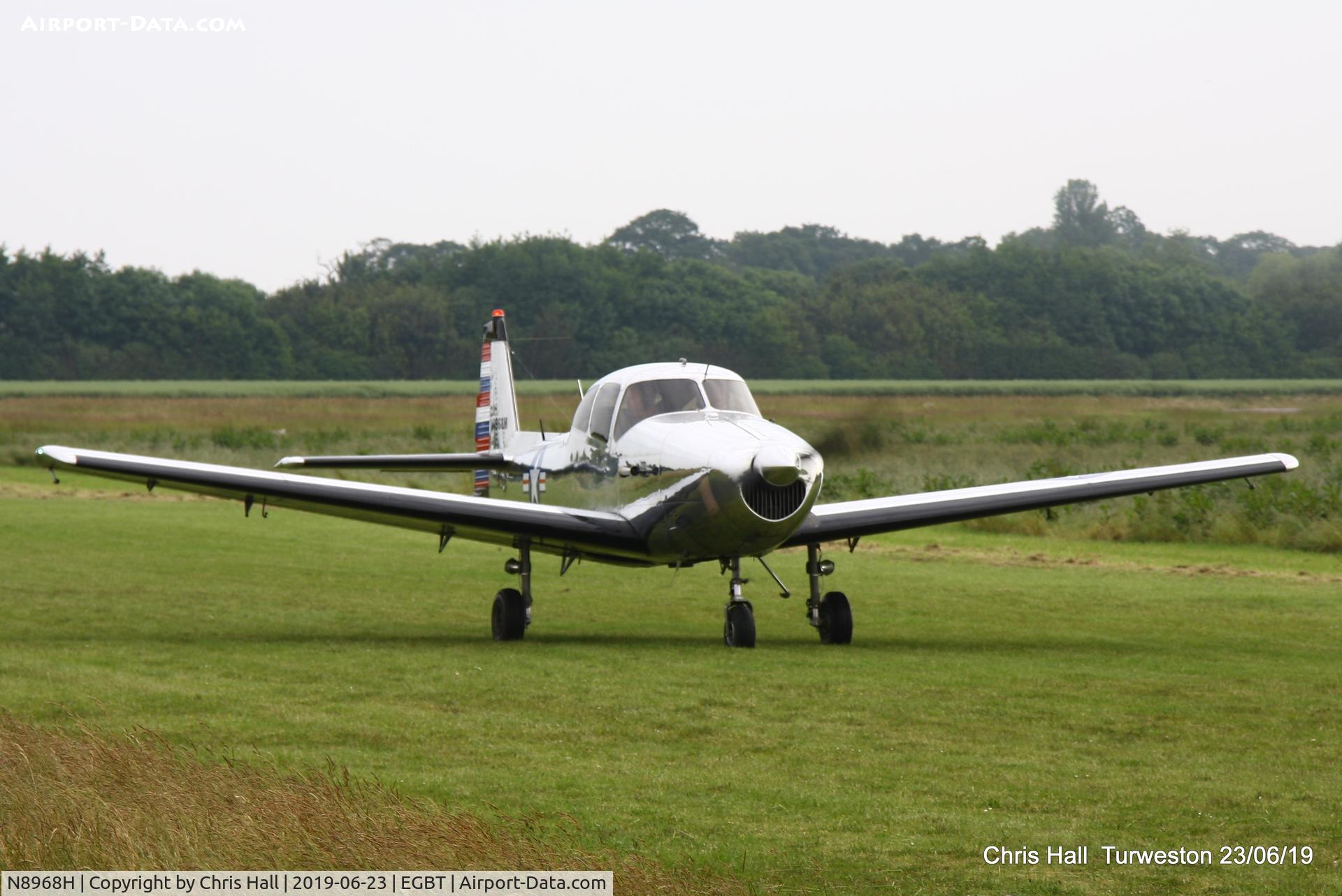 N8968H, 1947 North American Navion (NA-145) C/N NAV-4-968, Turweston, Air Britain fly in