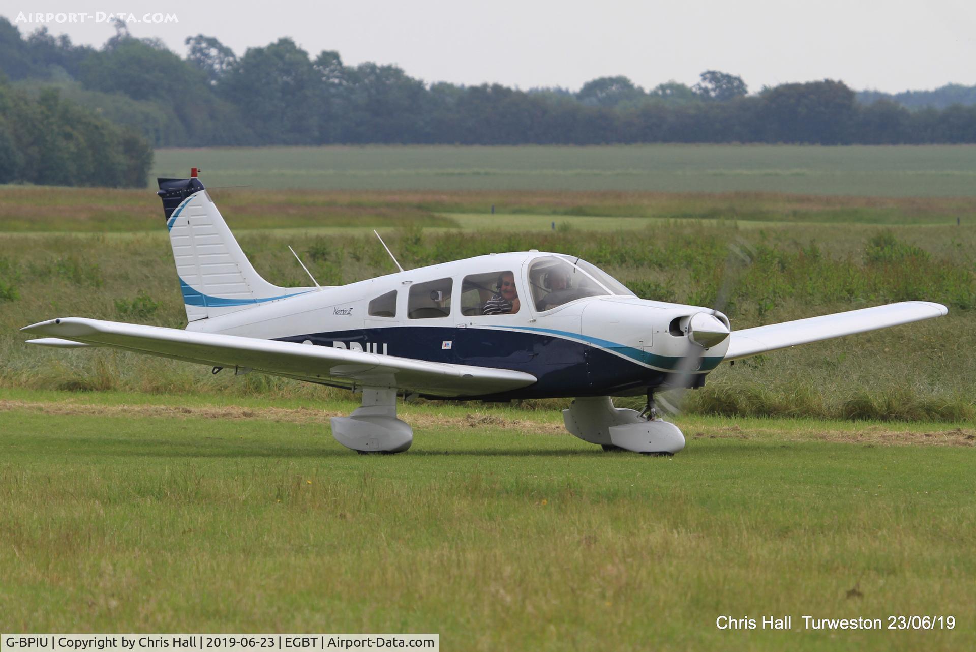 G-BPIU, 1979 Piper PA-28-161 Cherokee Warrior II C/N 28-7916303, Turweston, Air Britain fly in