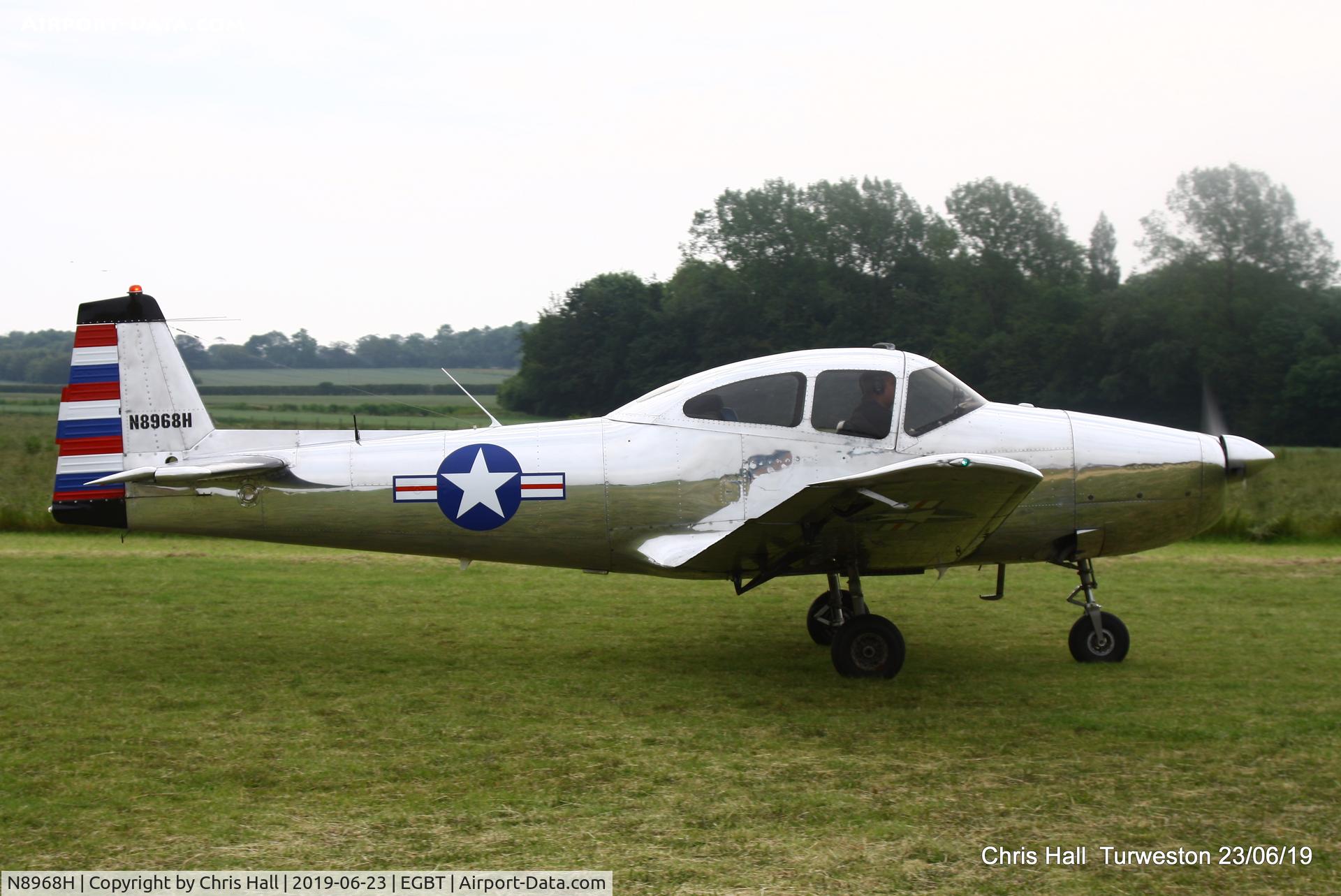 N8968H, 1947 North American Navion (NA-145) C/N NAV-4-968, Turweston, Air Britain fly in