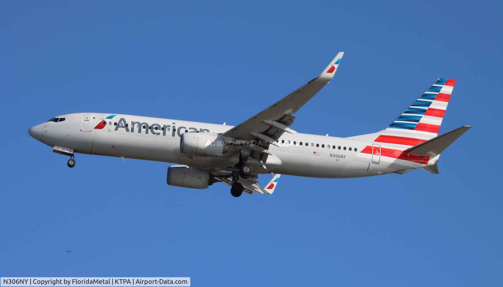 N306NY, 2016 Boeing 737-800 C/N 33343, AAL 738 zx ord-tpa