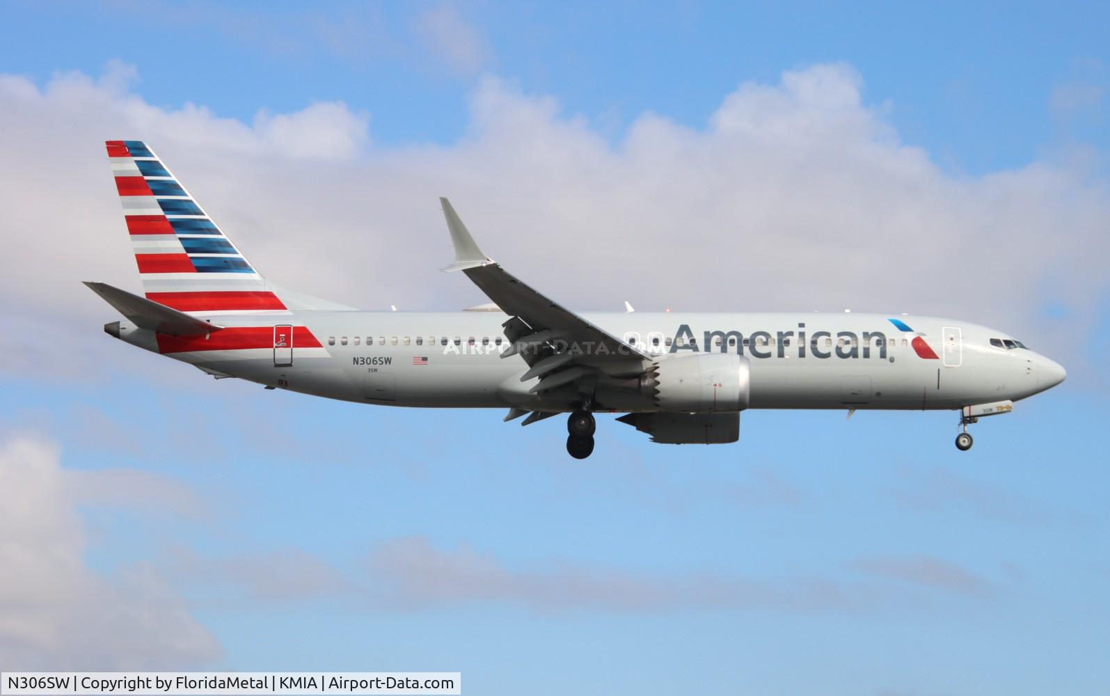 N306SW, 2021 Boeing 737-8 MAX C/N 44488, AAL 737-8 zx jfk-mia