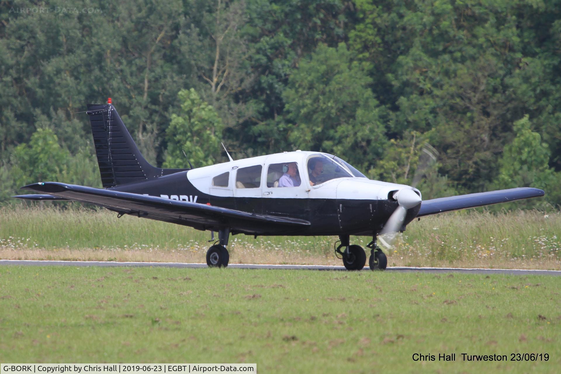 G-BORK, 1981 Piper PA-28-161 Cherokee Warrior II C/N 28-8116095, Turweston, Air Britain fly in