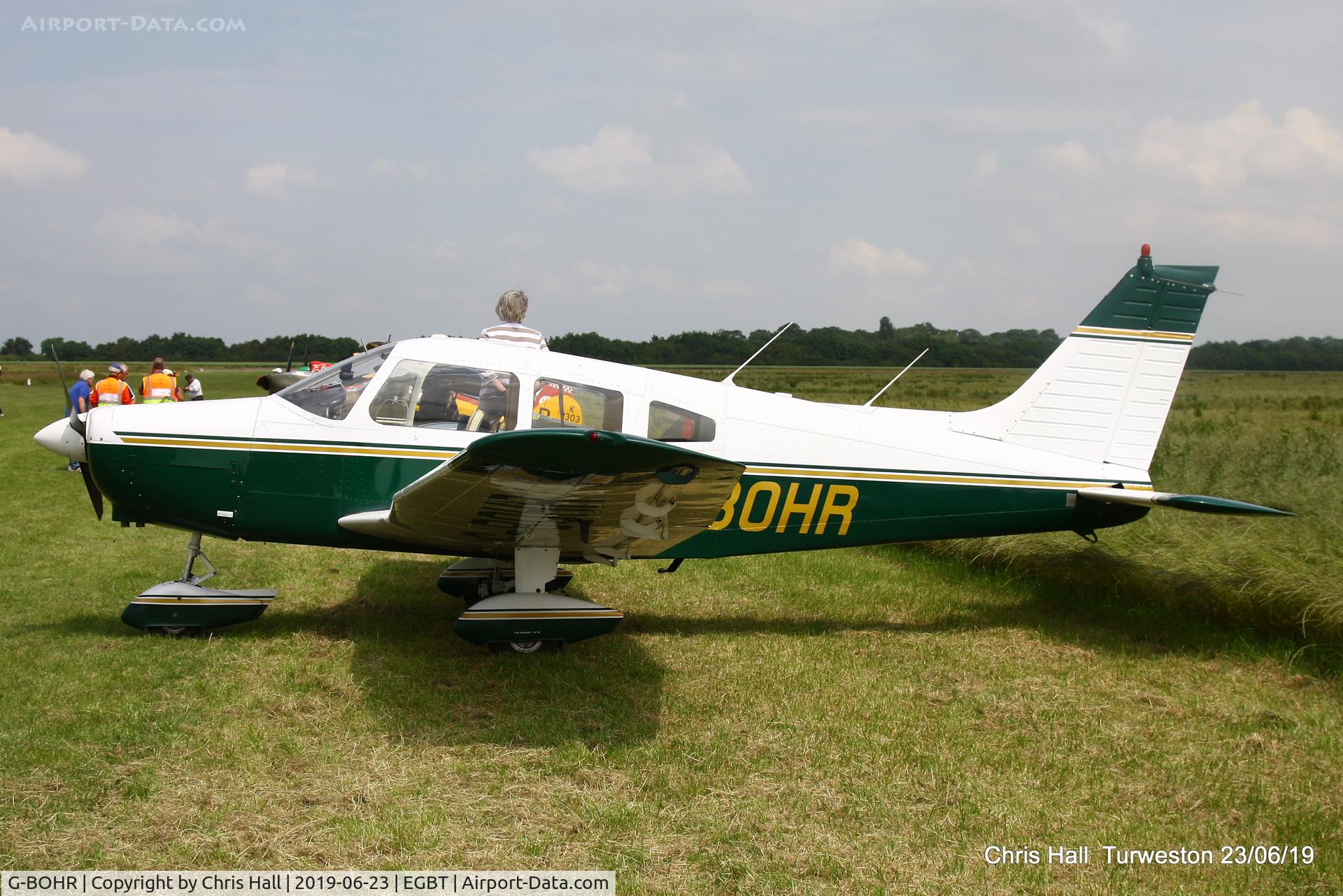 G-BOHR, 1974 Piper PA-28-151 Cherokee Warrior C/N 28-7515245, Turweston, Air Britain fly in
