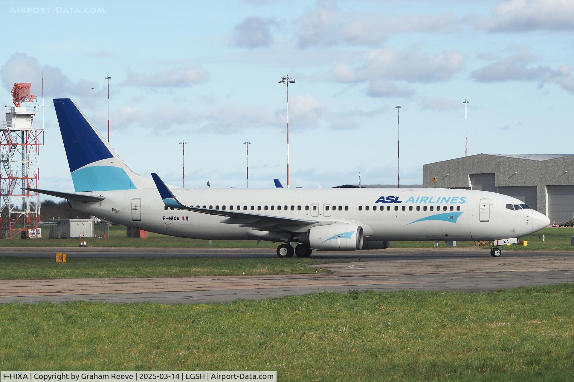 F-HIXA, 2007 Boeing 737-846 C/N 35332, Just landed at Norwich.