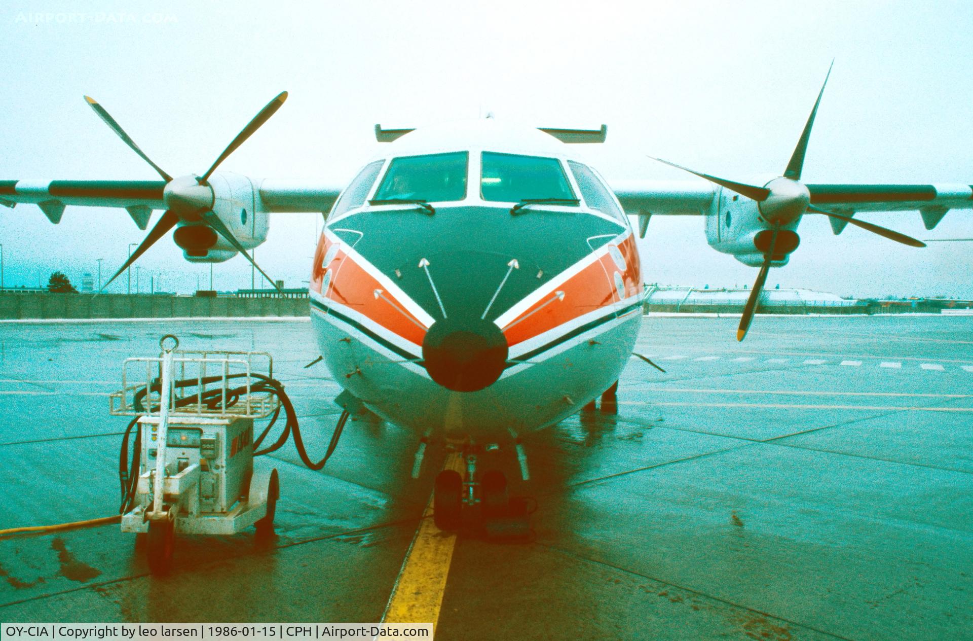 OY-CIA, 1985 ATR 42-312 C/N 005, Copenhagen 15.1.1986