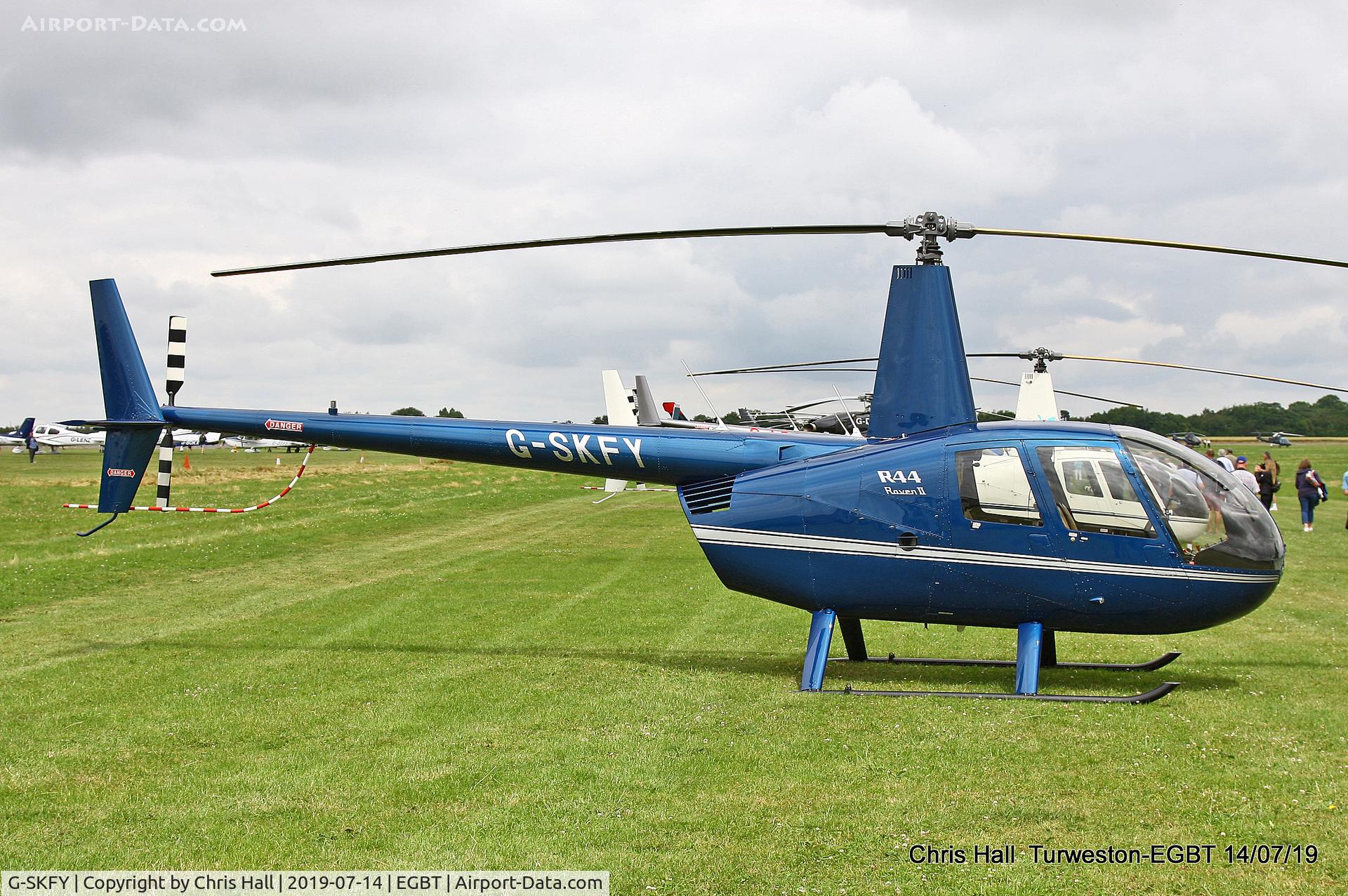 G-SKFY, 2013 Robinson R44 Clipper II C/N 13497, Turweston, British Grand Prix weekend