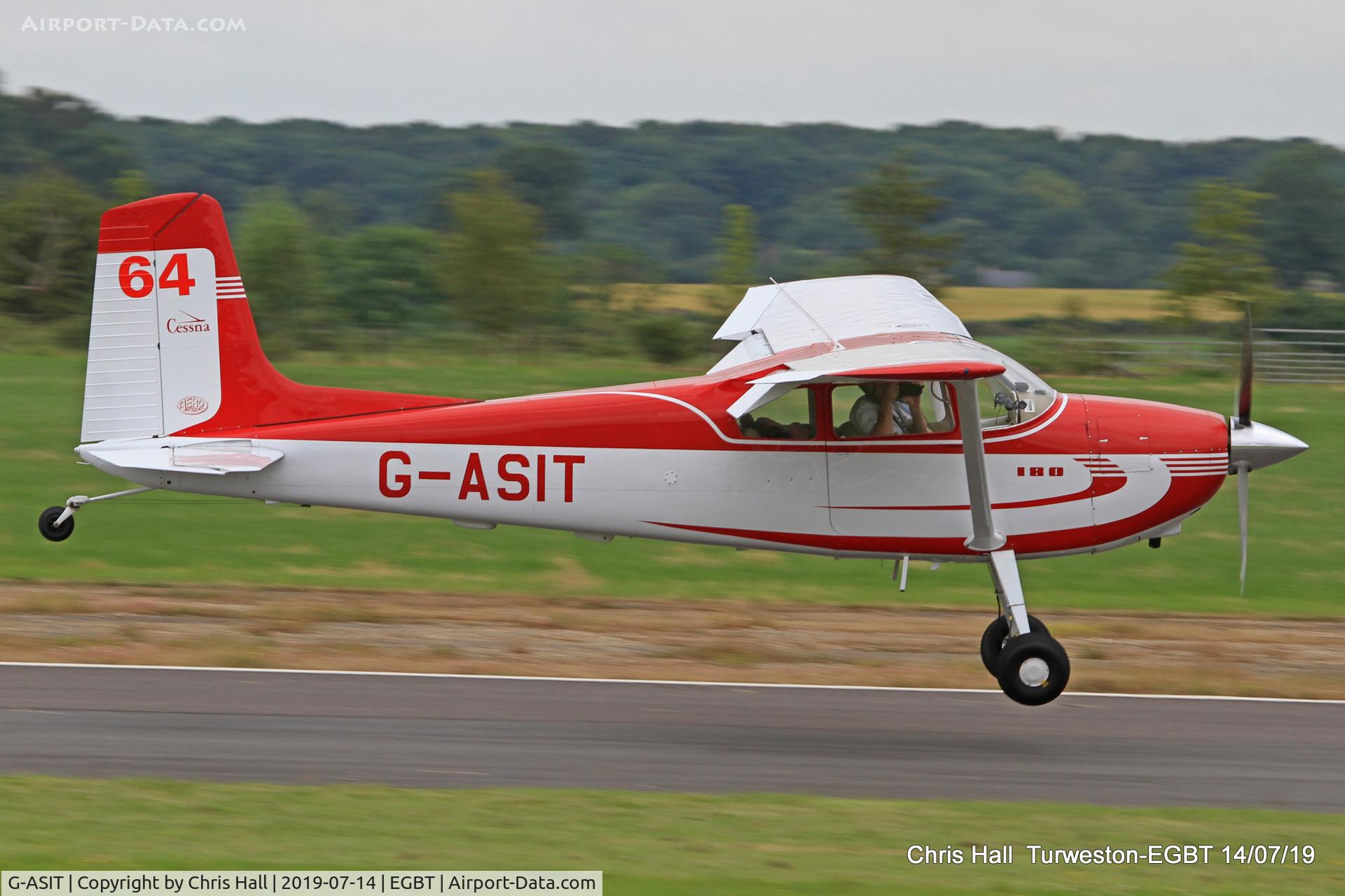 G-ASIT, 1956 Cessna 180 C/N 32567, Turweston, British Grand Prix weekend