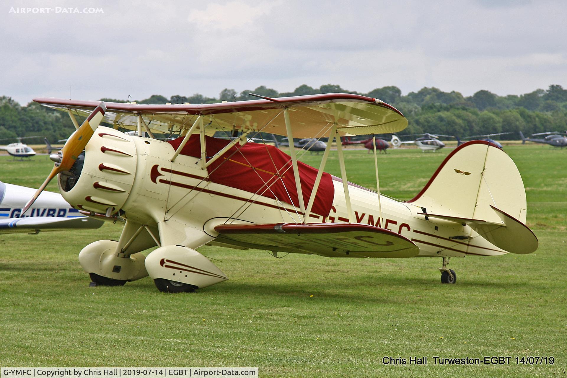 G-YMFC, 1990 Classic Aircraft Corp Waco YMF C/N F5033, Turweston, British Grand Prix weekend