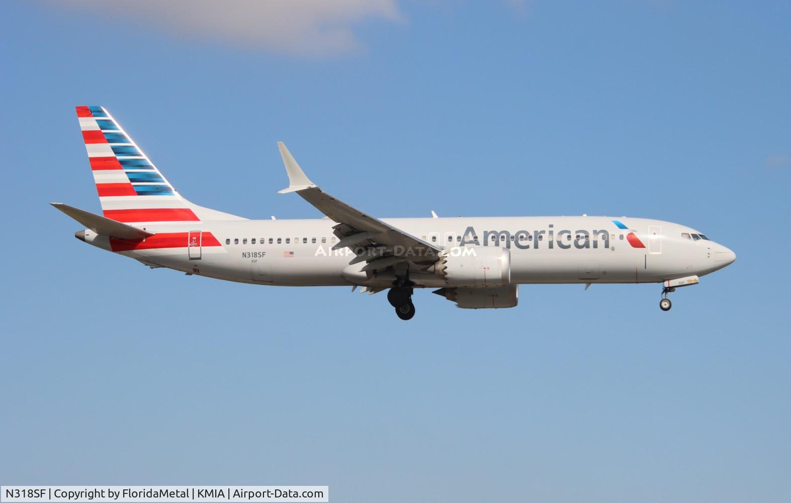 N318SF, 2020 Boeing 737-8 MAX C/N 44473, AAL 737-8 zx uio, seqm-mia