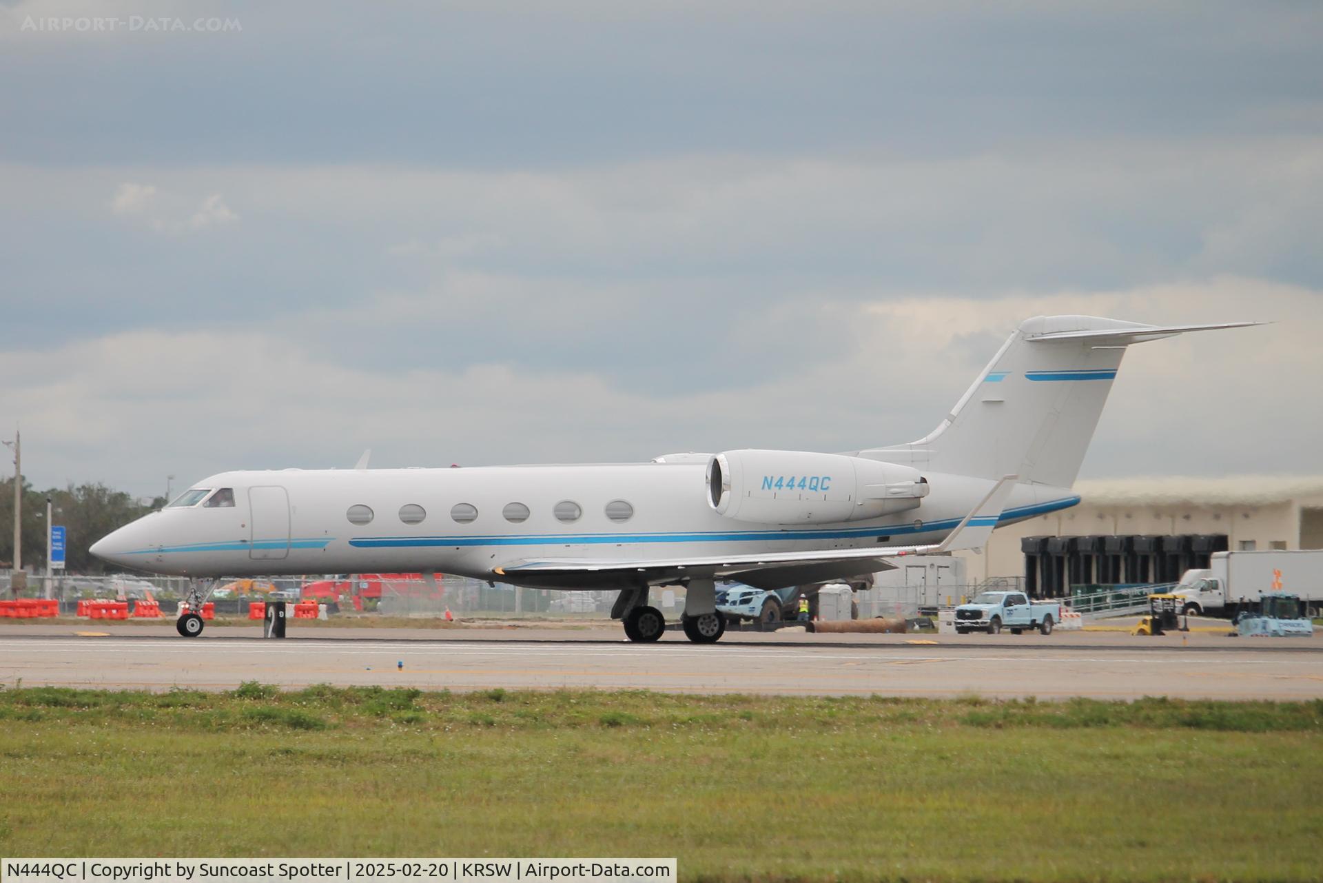 N444QC, 2000 Gulfstream Aerospace G-IV C/N 1411, Crypto Flight 444 departs Runway 6 at Southwest Florida International Airport enroute to Republic Airport