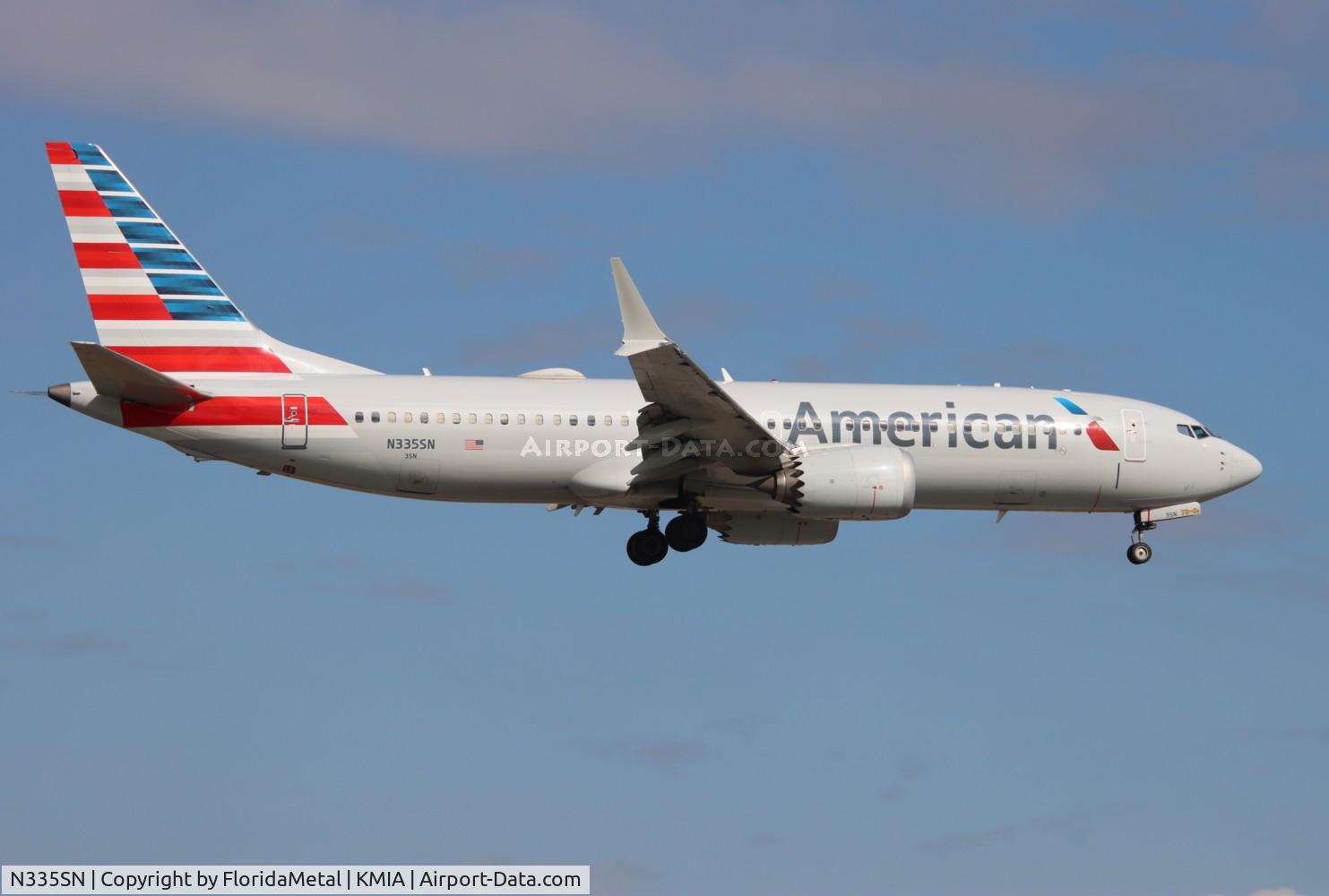 N335SN, 2019 Boeing 737-8 MAX C/N 44481, AAL 737-8 zx gye, segu-mia
