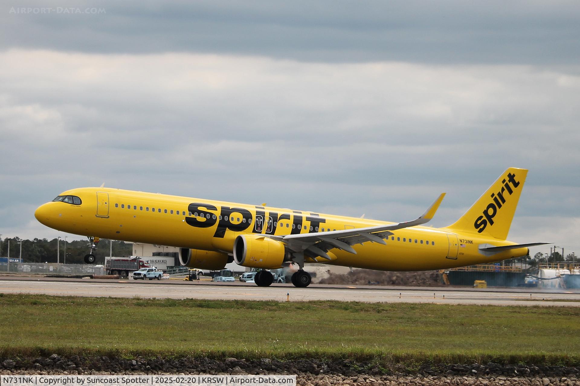N731NK, 2024 Airbus A321-271NX C/N 11937, Spirit Flight 588 arrives on Runway 6 at Southwest Florida International Airport following flight from Detroit-Metro Airport 