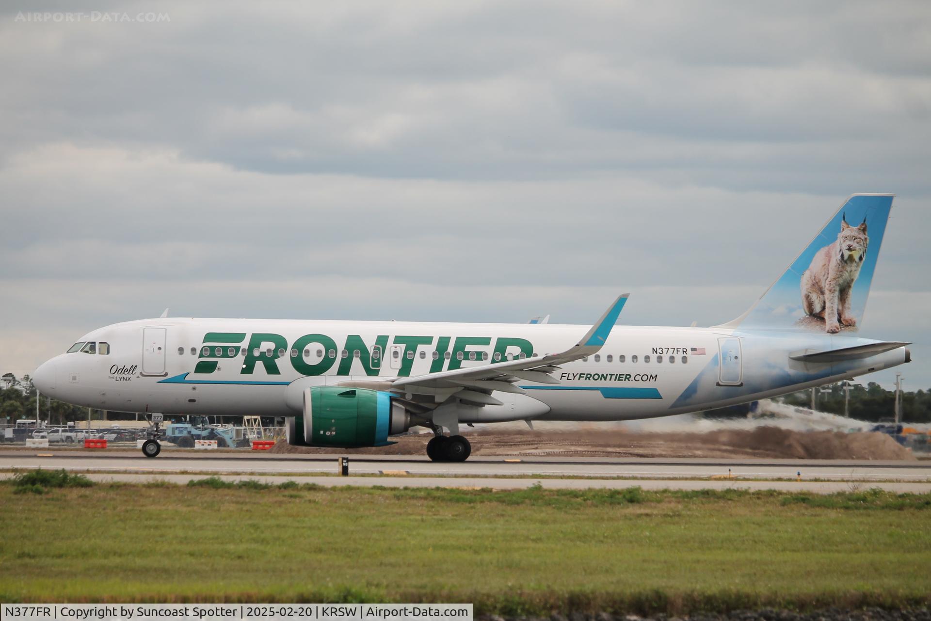 N377FR, 2021 Airbus A320-251N C/N 10384, Frontier Flight 2715 departs Runway 6 at Southwest Florida International Airport enroute to Cleveland-Hopkins International Airport