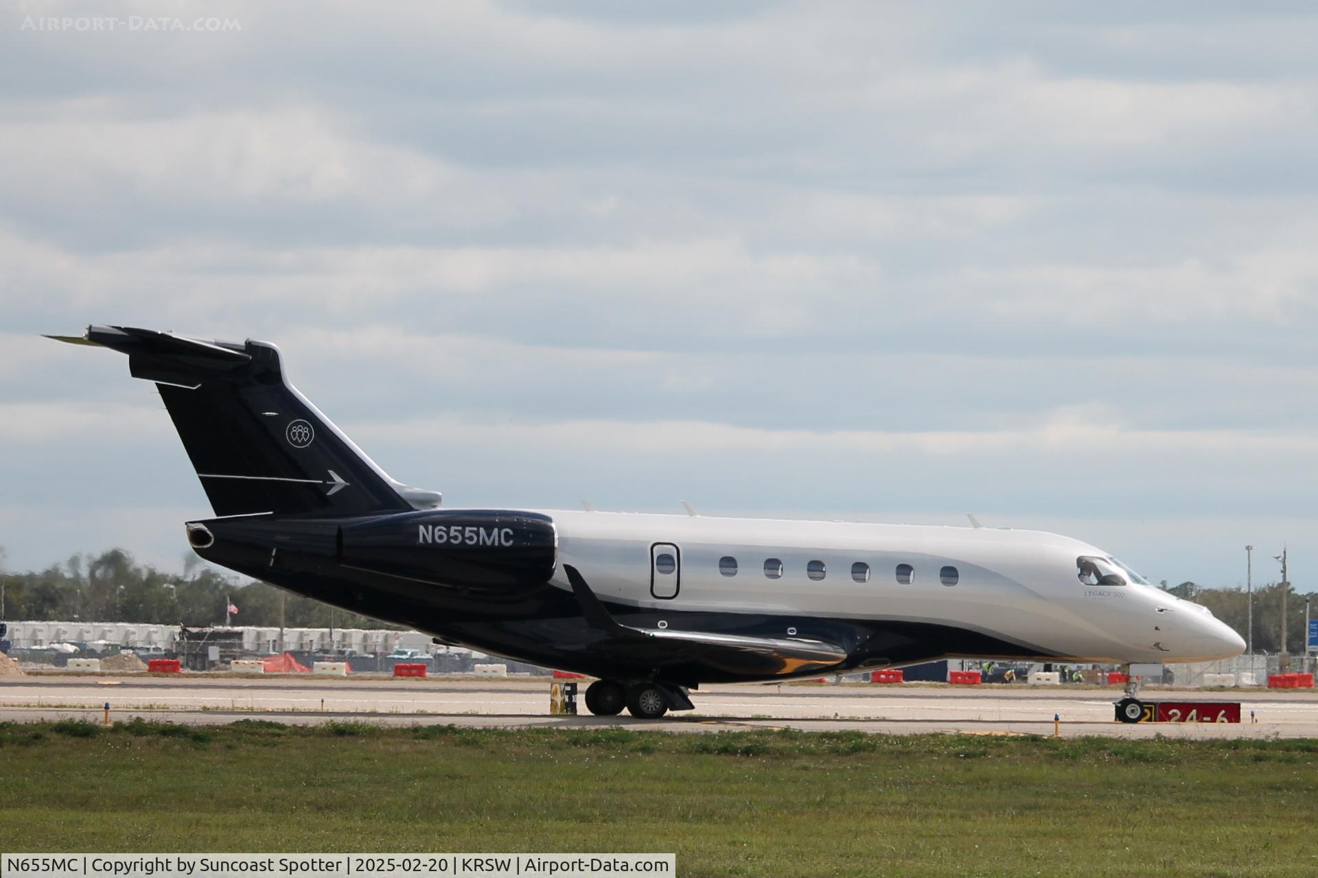 N655MC, 2016 Embraer EMB-550 Legacy 500 C/N 55000050, Legacy 655MC taxis at Southwest Florida International Airport prior to flight to Jackson County Airport