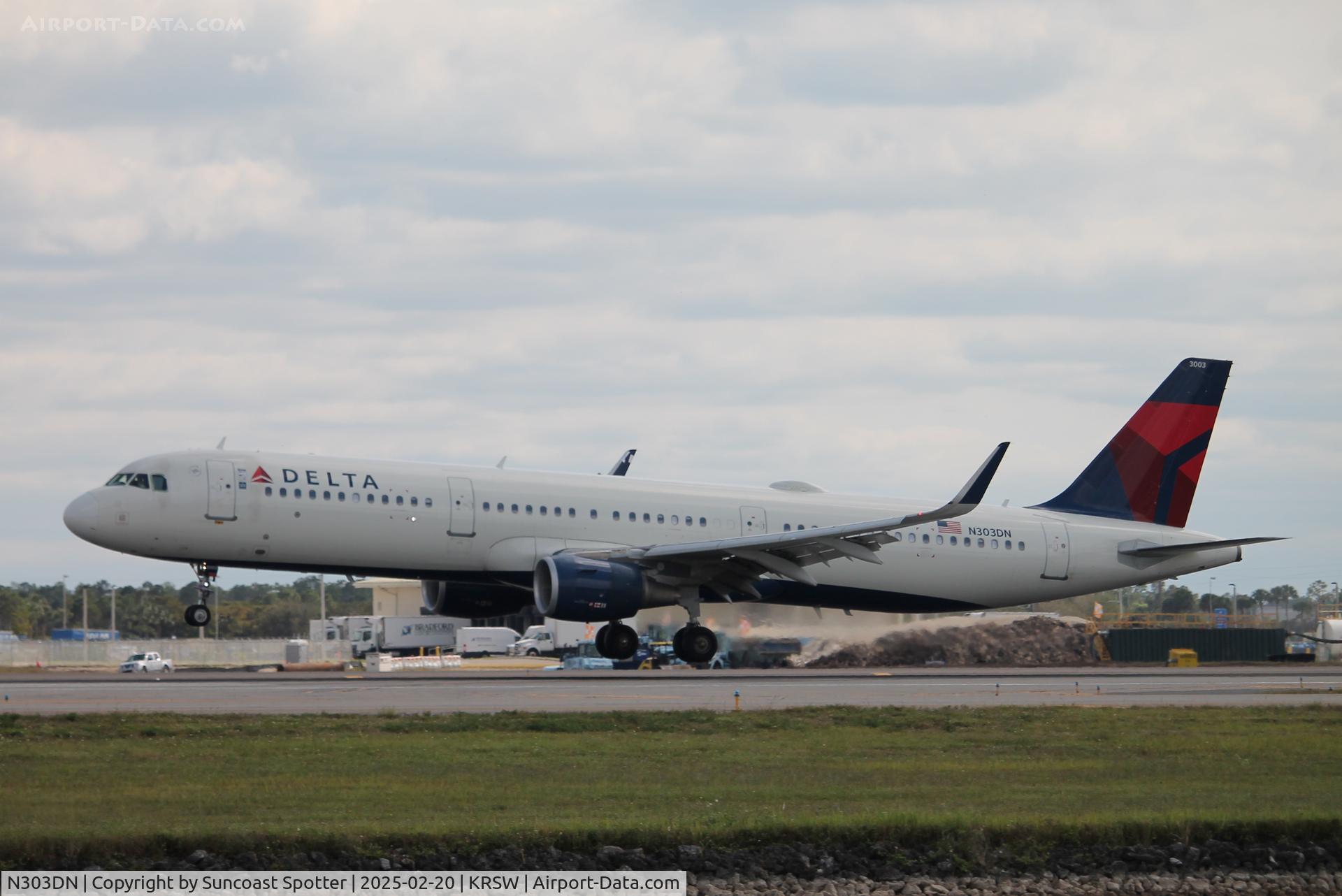 N303DN, 2016 Airbus A321-211 C/N 7061, Delta Flight 1381 arrives on Runway 6 at Southwest Florida International Airport following flight from Minneapolis-St Paul International Airport