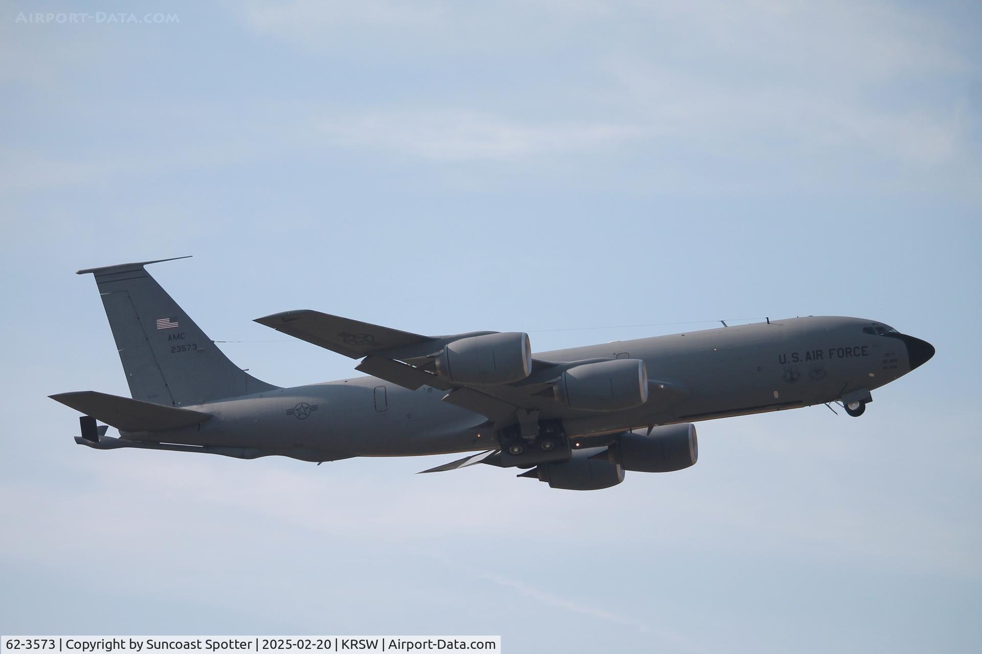 62-3573, 1962 Boeing KC-135R Stratotanker C/N 18556, Pirate 33 from MacDill Air Force Base works the pattern at Southwest Florida International Airport
