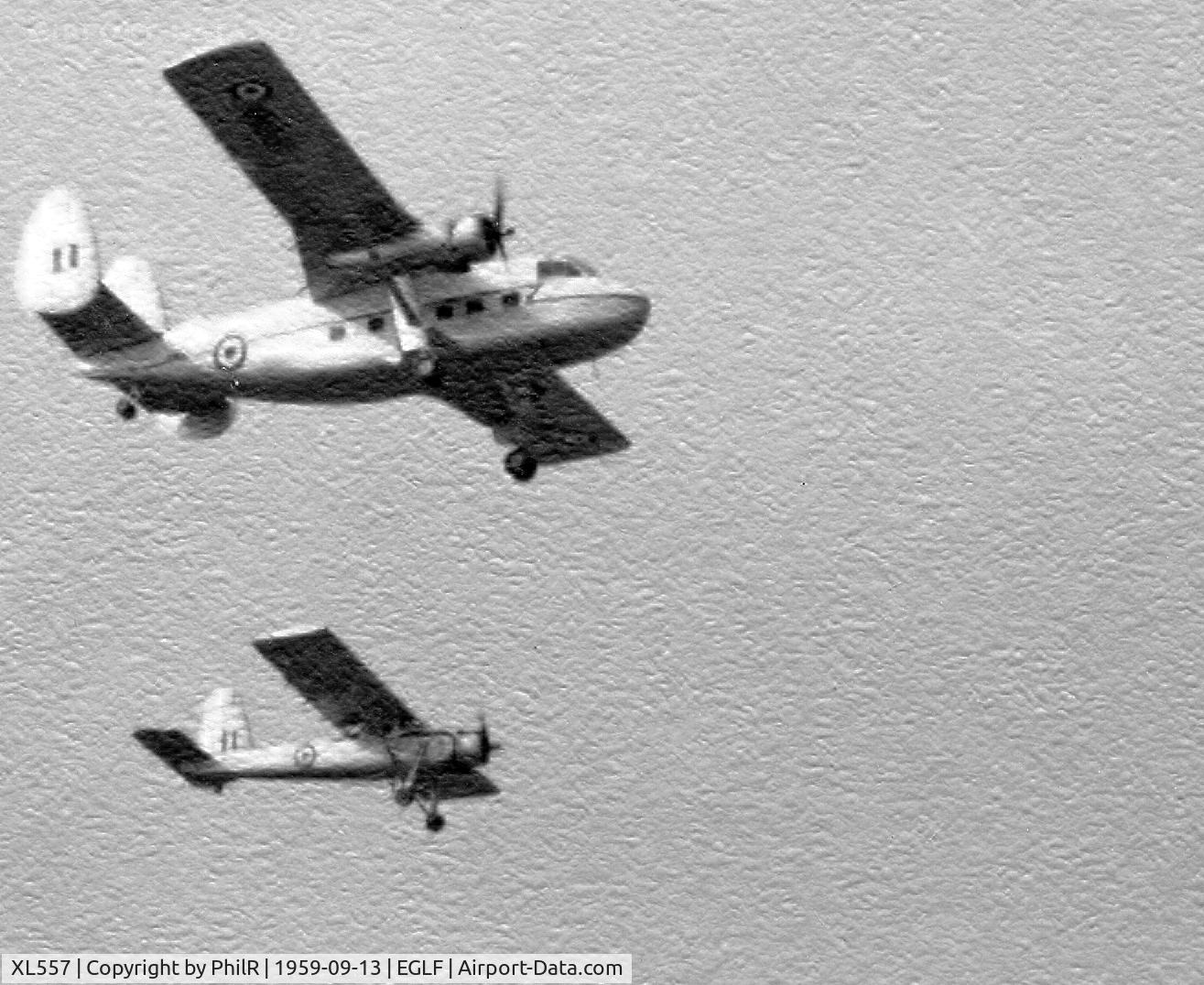 XL557, , XL557 1956 SA Pioneer CC1 & XM960 1958 SA Twin Pioneer CC1 RAF SBAC