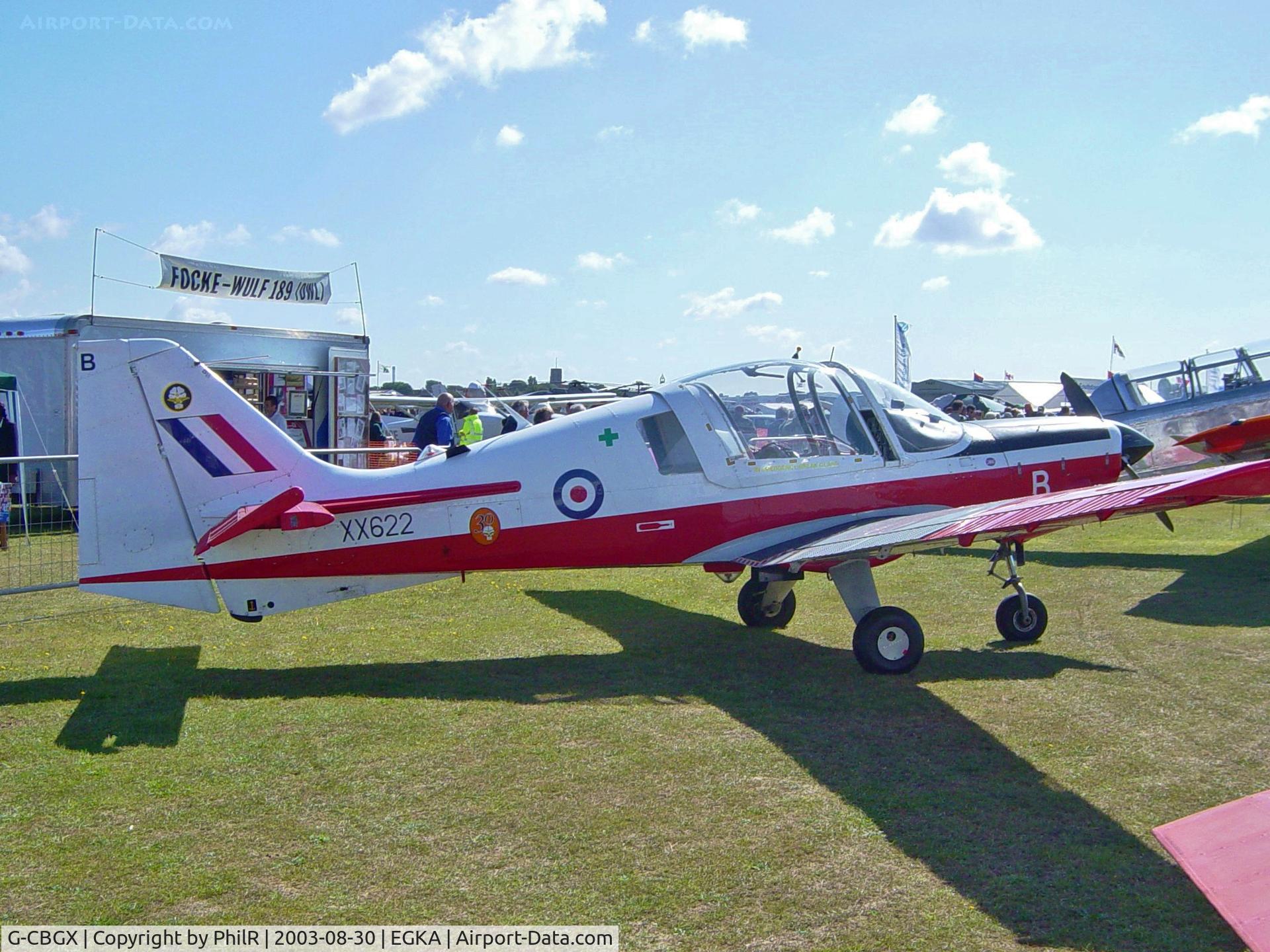 G-CBGX, 1974 Scottish Aviation Bulldog T.1 C/N BH120/287, XX622 1974 SA Bulldog T1 AF Shoreham Airshow 30.08.03
