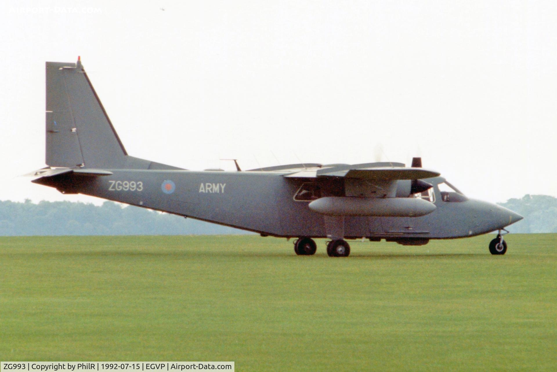 ZG993, 1988 Britten-Norman BN-2T Islander AL1 C/N 2202, ZG993 1988 B-N 2A Islander AL1 AAC Middle Wallop