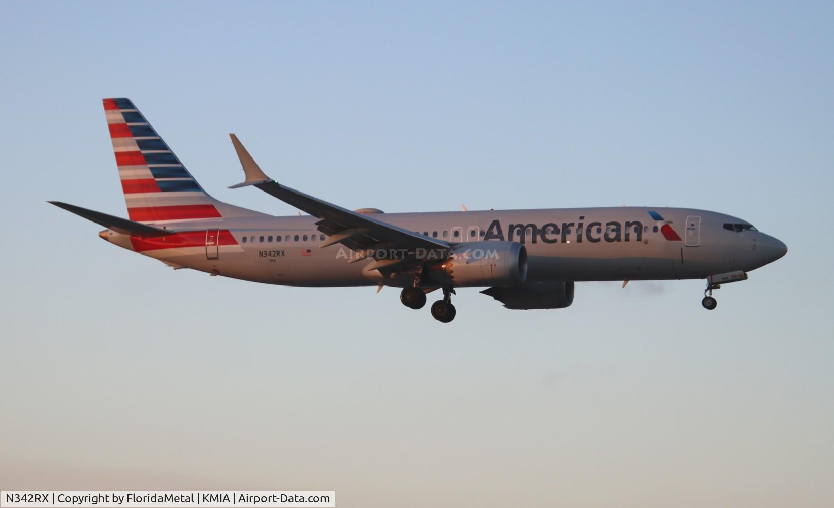 N342RX, 2019 Boeing 737-8 MAX C/N 44466, AAL 737-8 zx sxm-mia