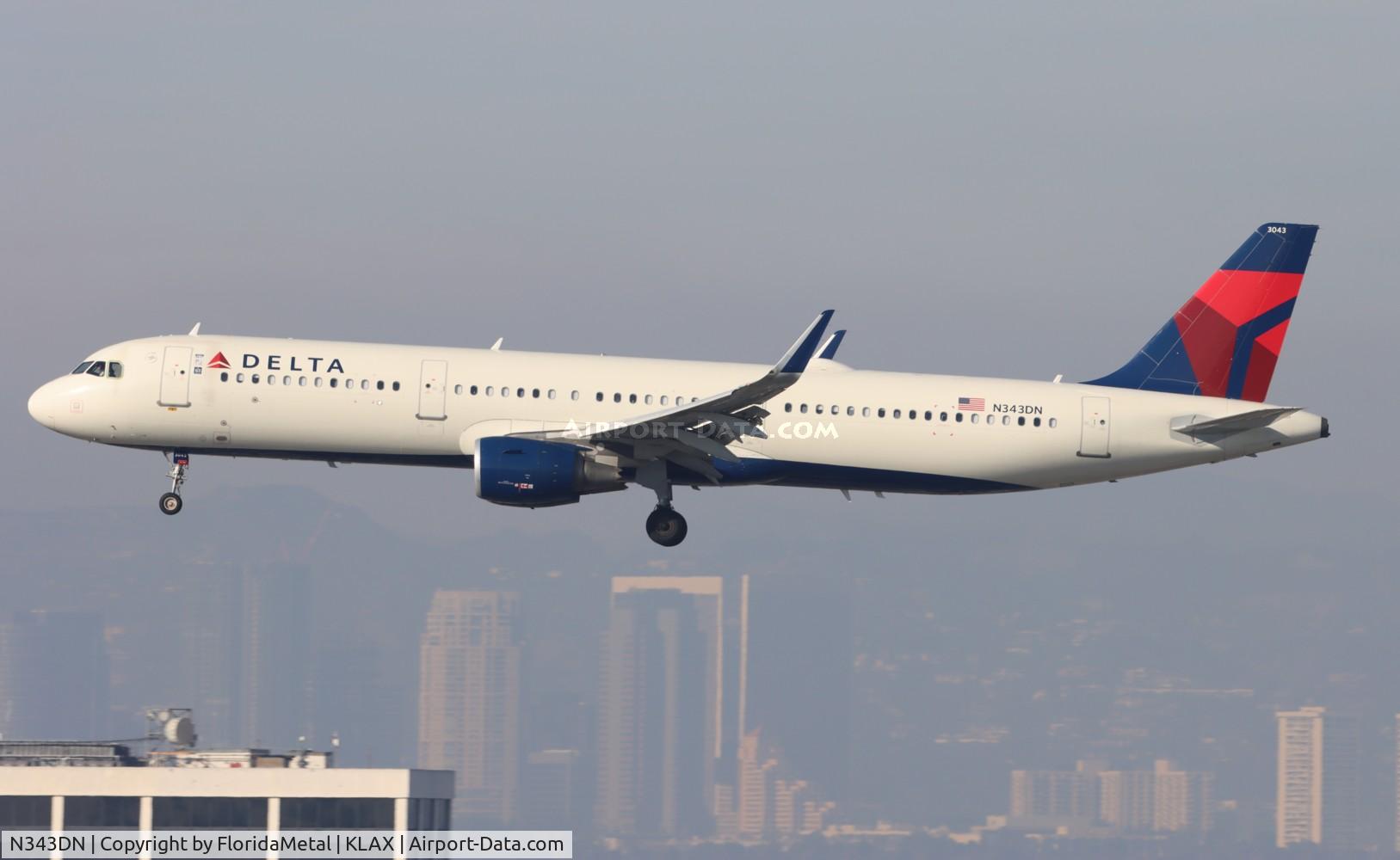 N343DN, 2018 Airbus A321-211 C/N 8200, DAL A321 zx dtw-lax