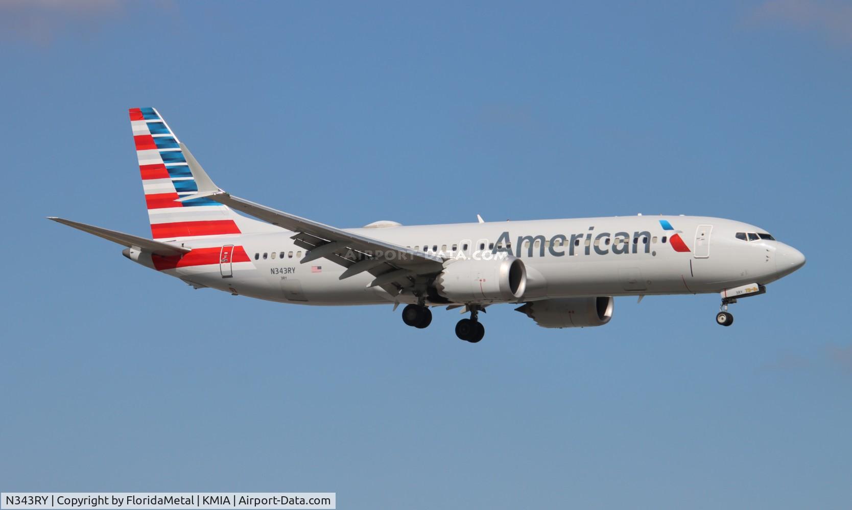 N343RY, 2019 Boeing 737-8 MAX C/N 44467, AAL 737-8 zx aus-mia