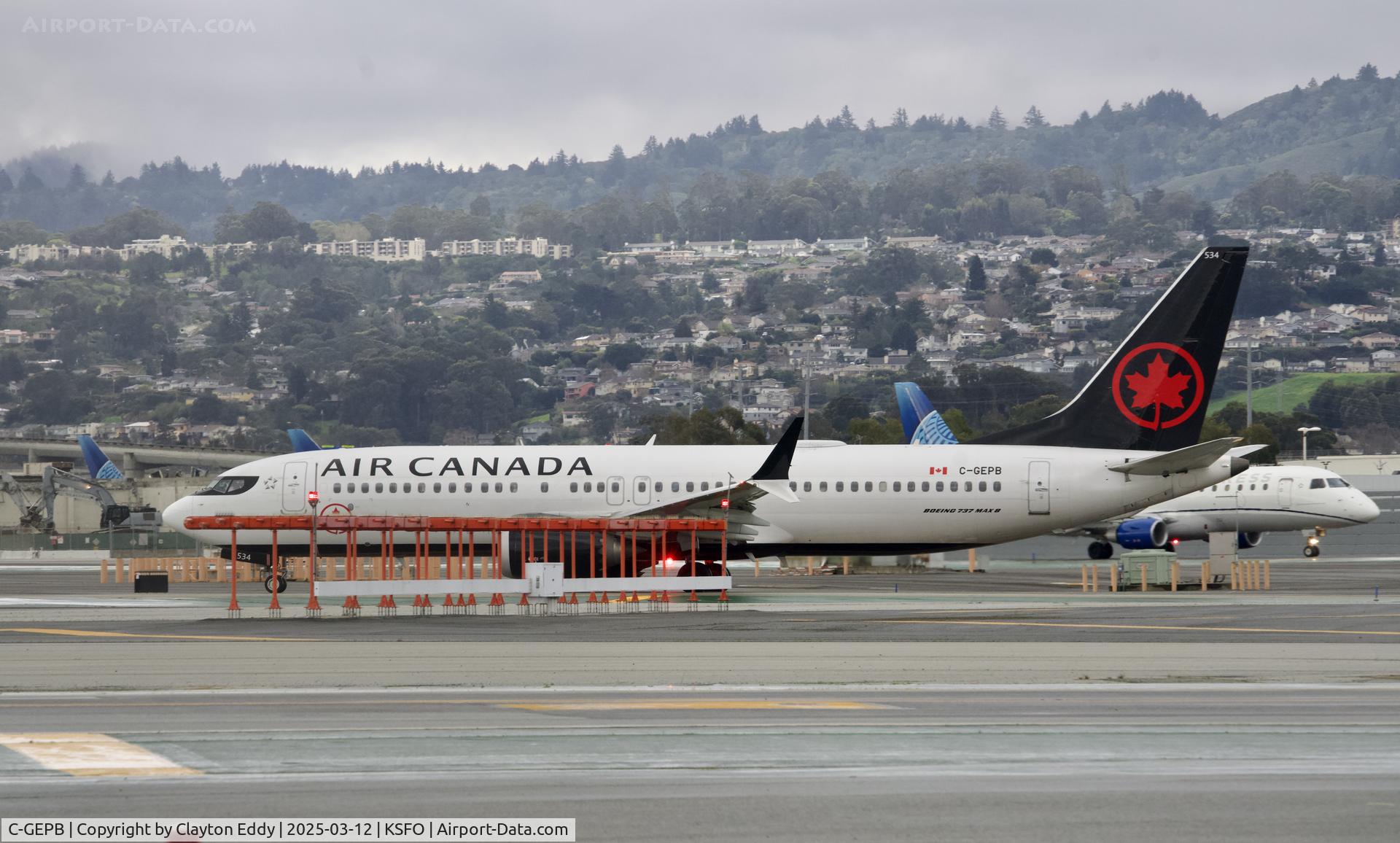 C-GEPB, 2019 Boeing 737-8 MAX C/N 61240, Departing runway 10 SFO 2025