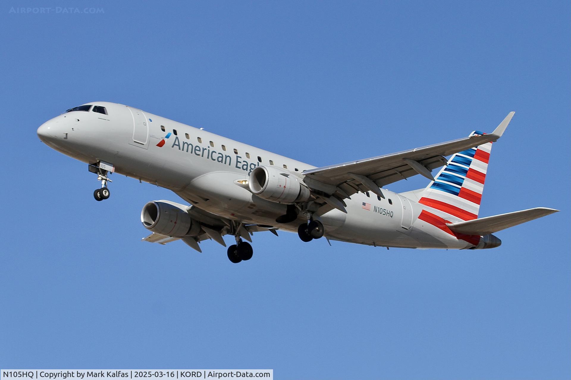 N105HQ, 2007 Embraer 175LR (ERJ-170-200LR) C/N 17000163, E75S REPUBLIC AIRWAYS / AMERICAN EAGLE EMBRAER 175LR  N105HQ RPA4724  IAH-ORD
