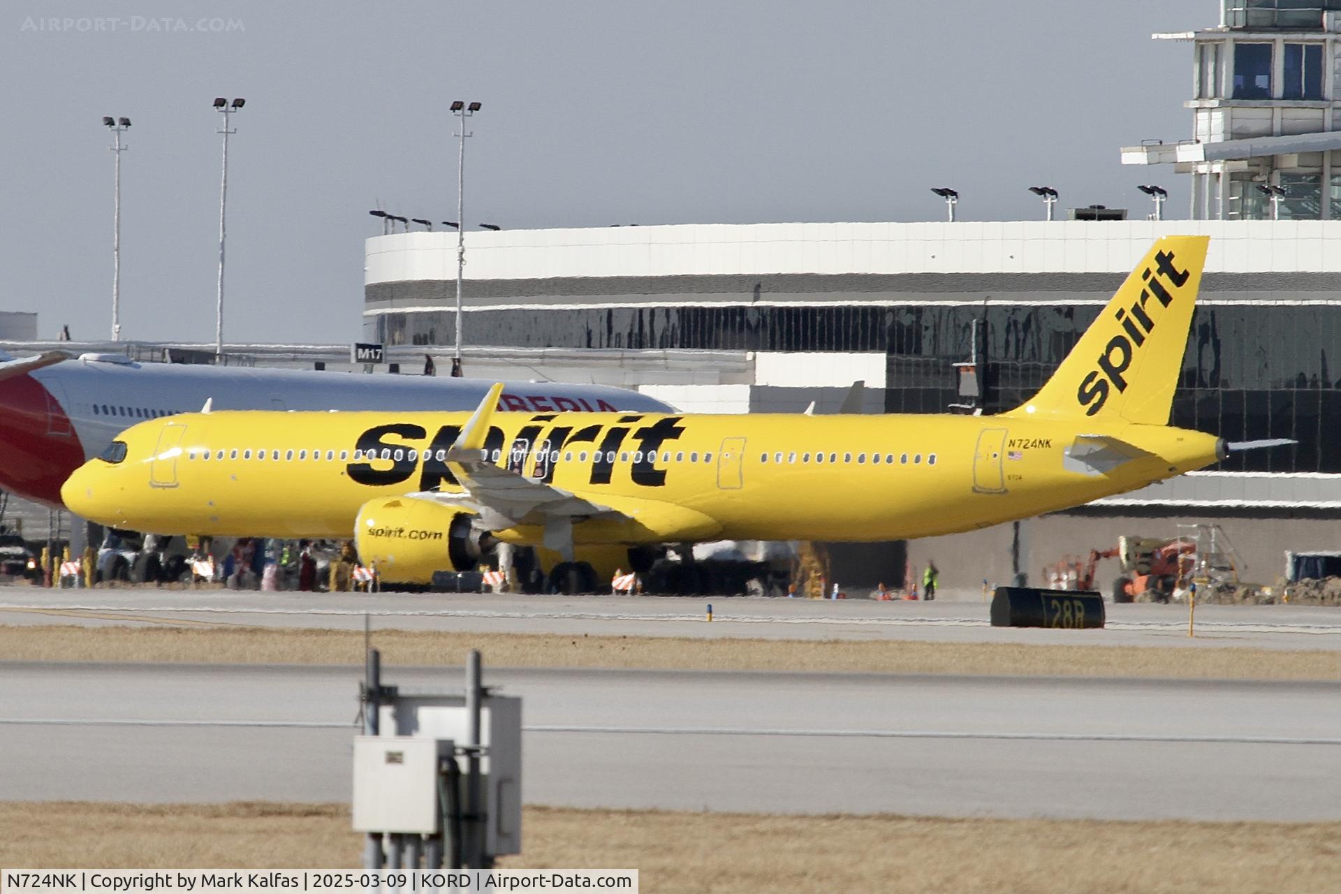 N724NK, 2024 Airbus 321-271NX C/N 11974, A21N SPIRIT AIRLINES AIRBUS A321-271NX N724NK NKS107 ORD-LAX