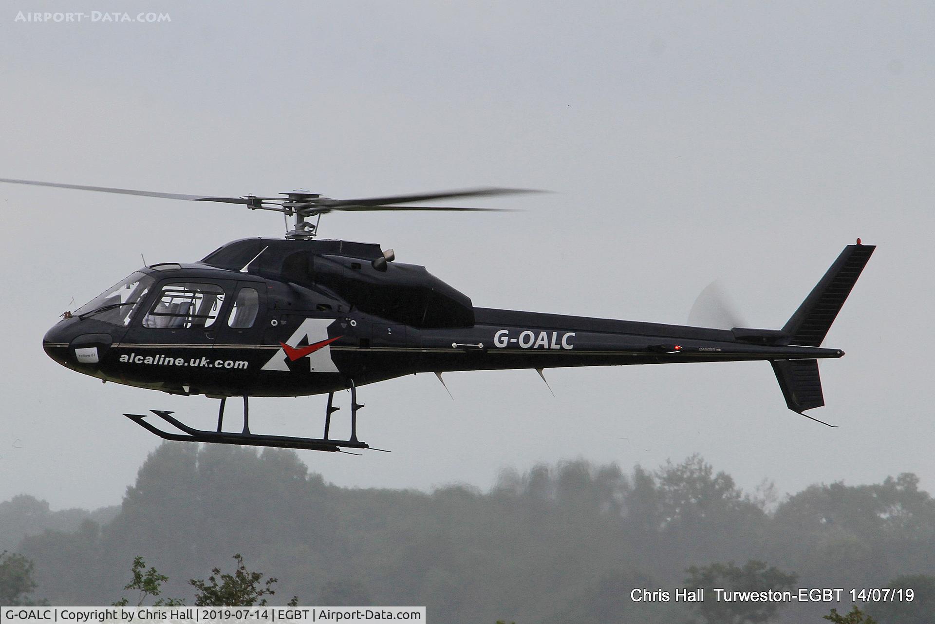 G-OALC, 1985 Aerospatiale AS-355F-1 Twin Ecureuil C/N 5327, Turweston, British Grand Prix weekend