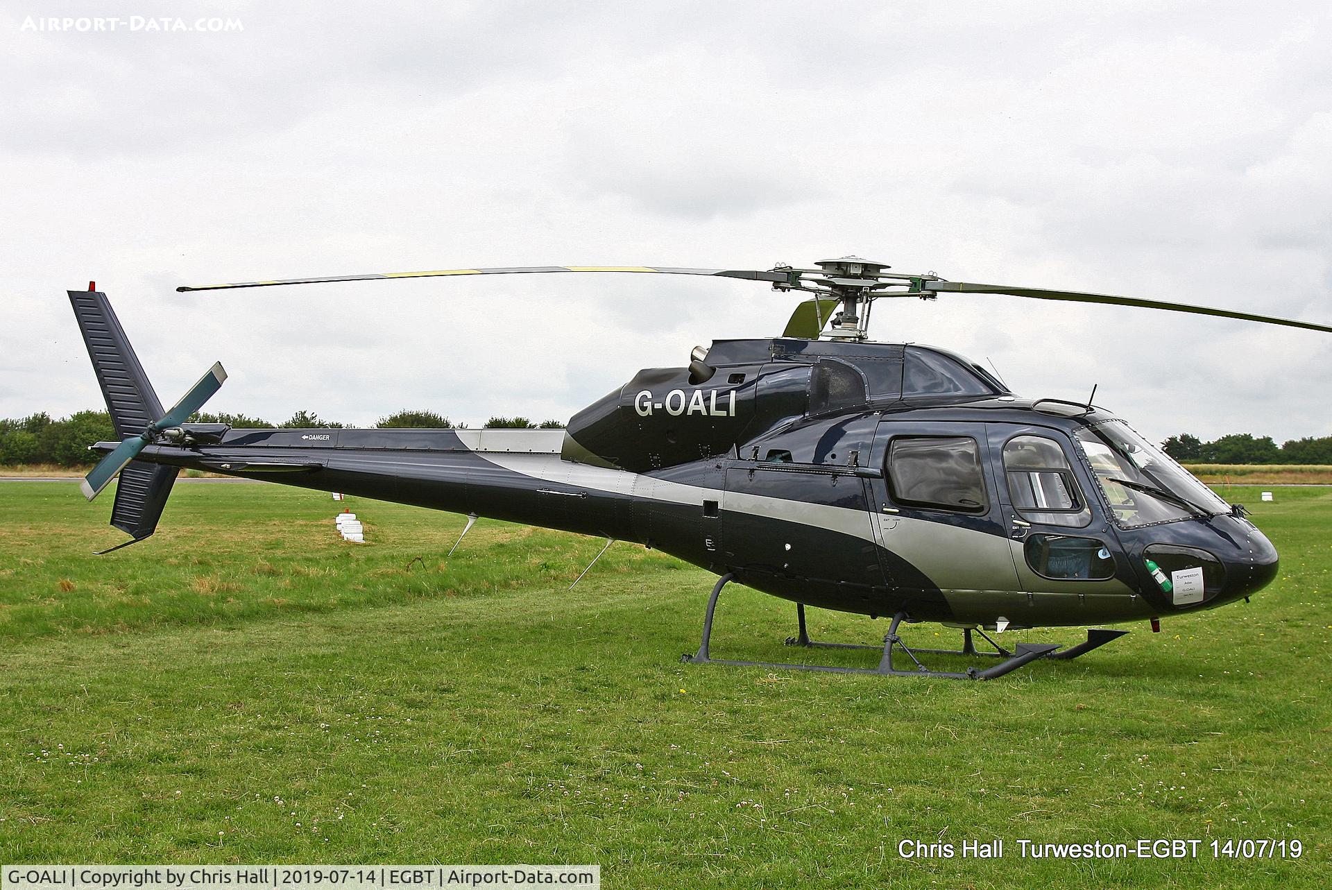 G-OALI, 1981 Aerospatiale AS-355F-1 Ecureuil 2 C/N 5115, Turweston, British Grand Prix weekend