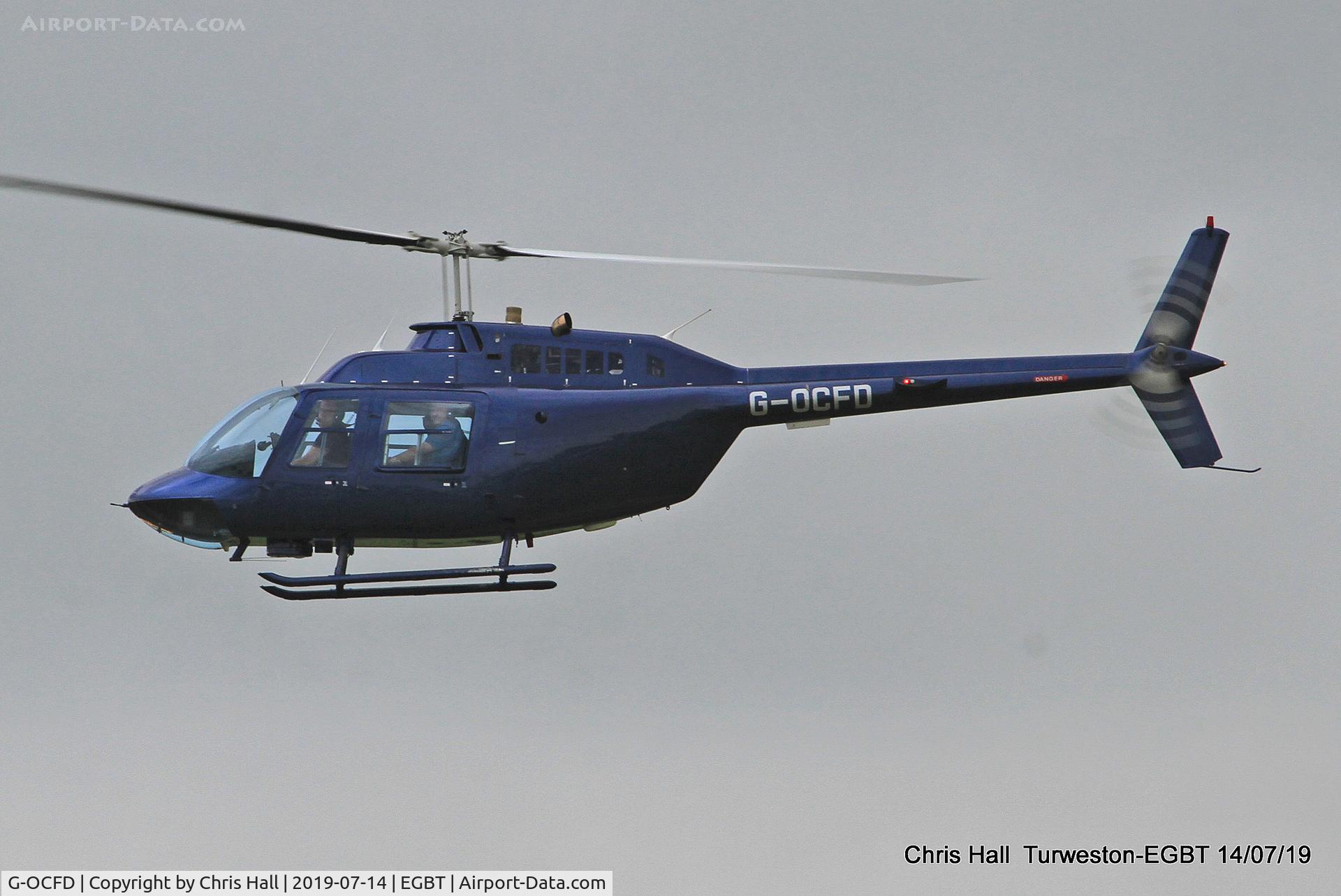 G-OCFD, 1980 Bell 206B JetRanger III C/N 3165, Turweston, British Grand Prix weekend