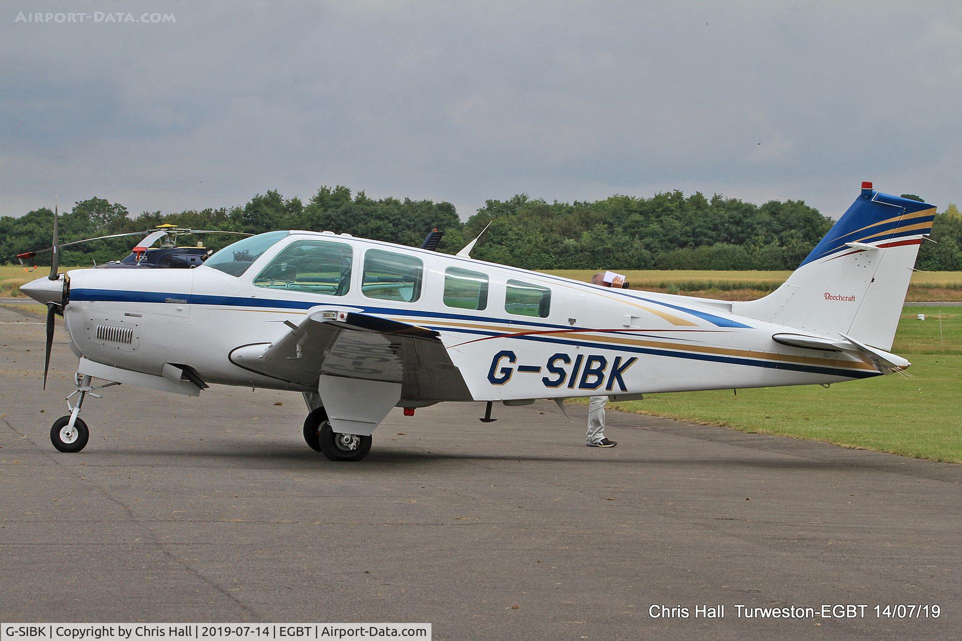 G-SIBK, 1996 Raytheon A36 Bonanza C/N E-3034, Turweston, British Grand Prix weekend