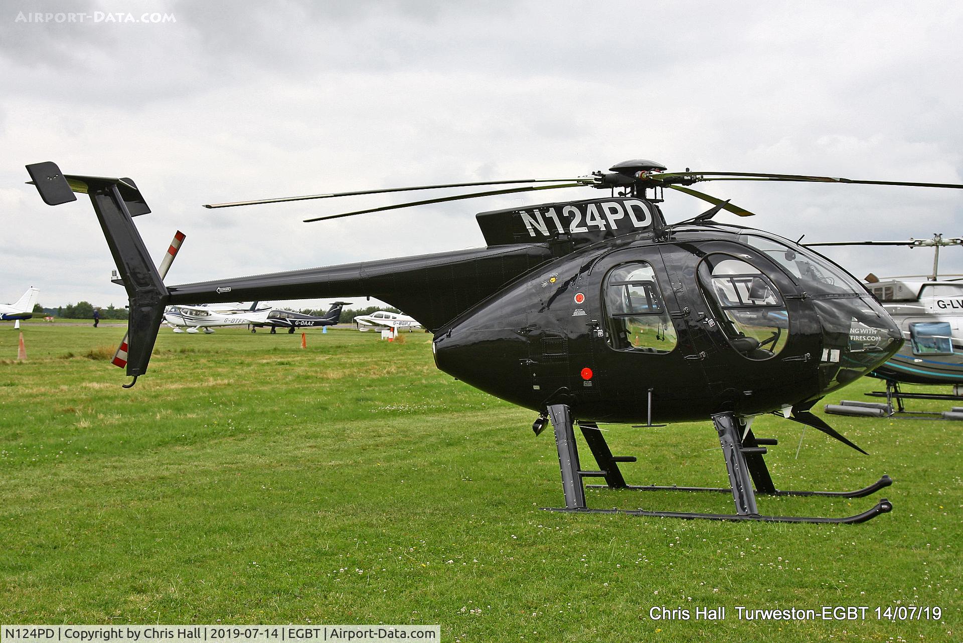 N124PD, 1992 McDonnell Douglas 369E C/N 0502E, Turweston, British Grand Prix weekend