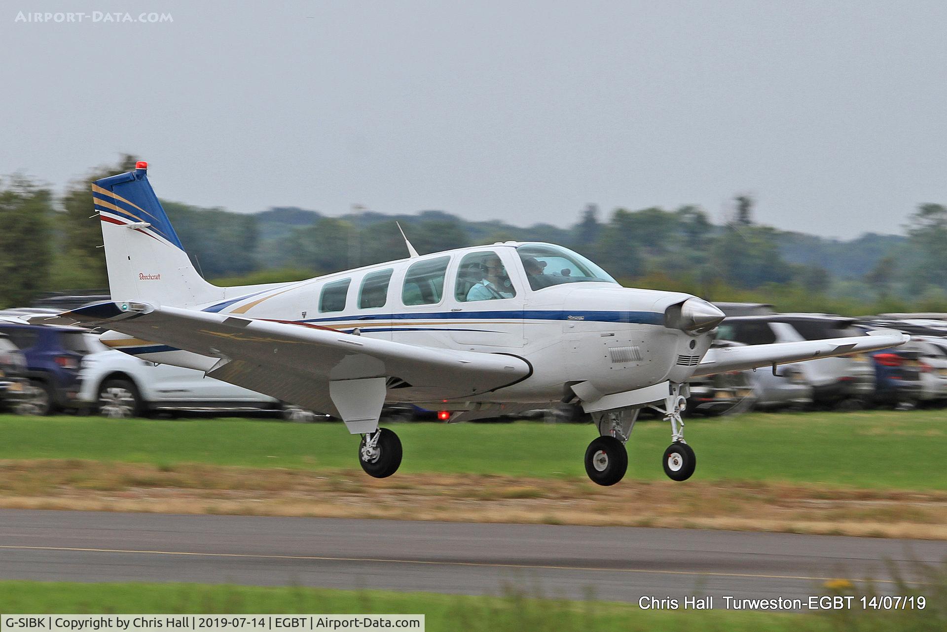 G-SIBK, 1996 Raytheon A36 Bonanza C/N E-3034, Turweston, British Grand Prix weekend