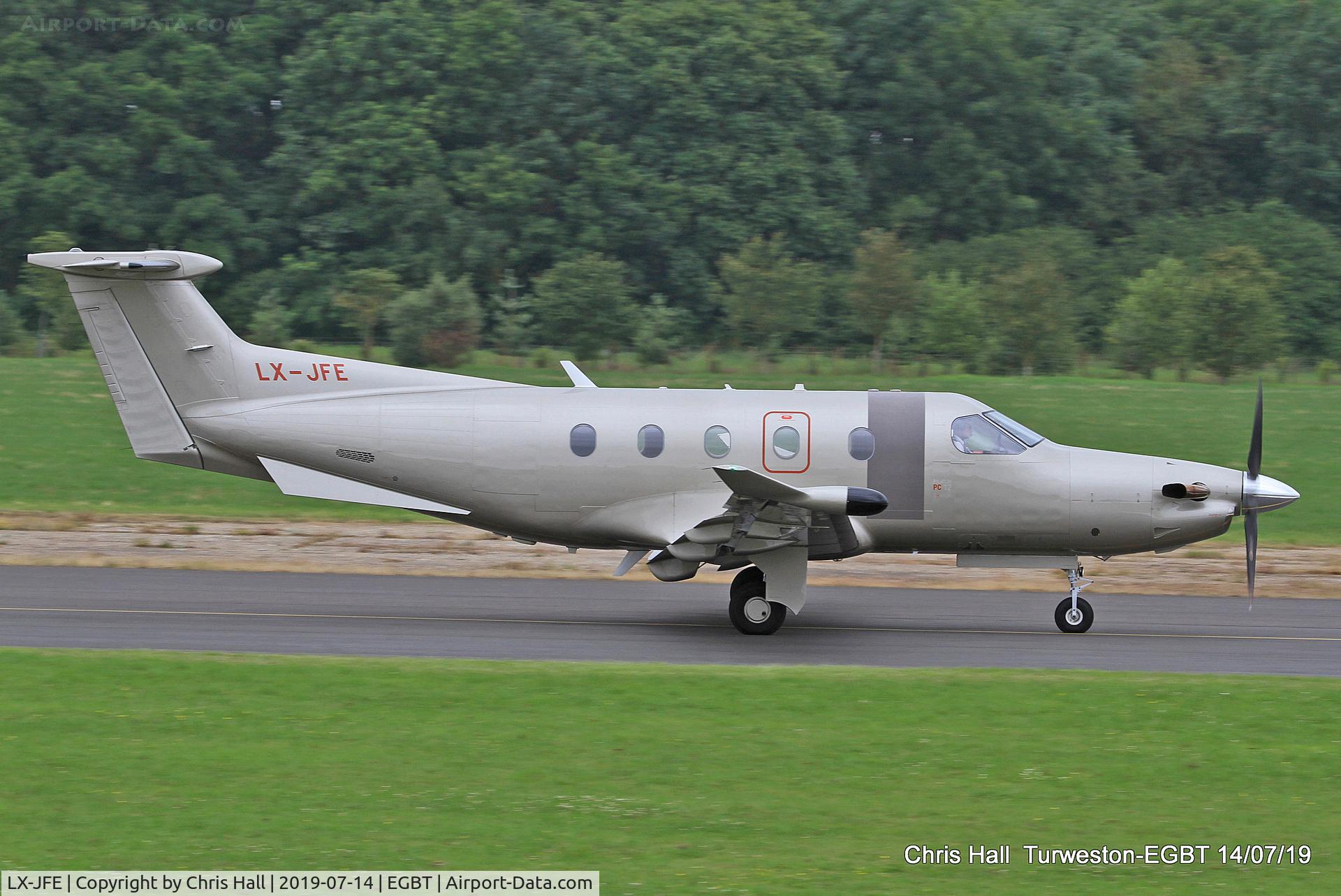 LX-JFE, 2018 Pilatus PC-12/47E C/N 1789, Turweston, British Grand Prix weekend