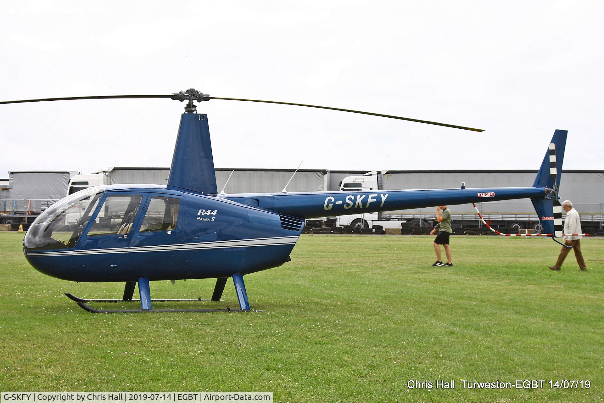 G-SKFY, 2013 Robinson R44 Clipper II C/N 13497, Turweston, British Grand Prix weekend