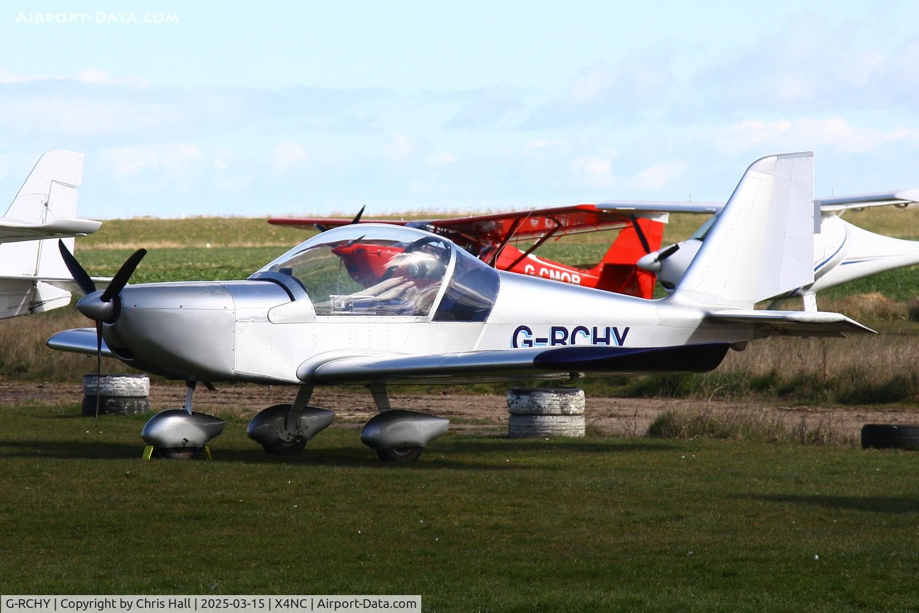 G-RCHY, 2004 Aerotechnik EV-97 Eurostar C/N PFA 315-14187, North Coates Spring microlight fly in
