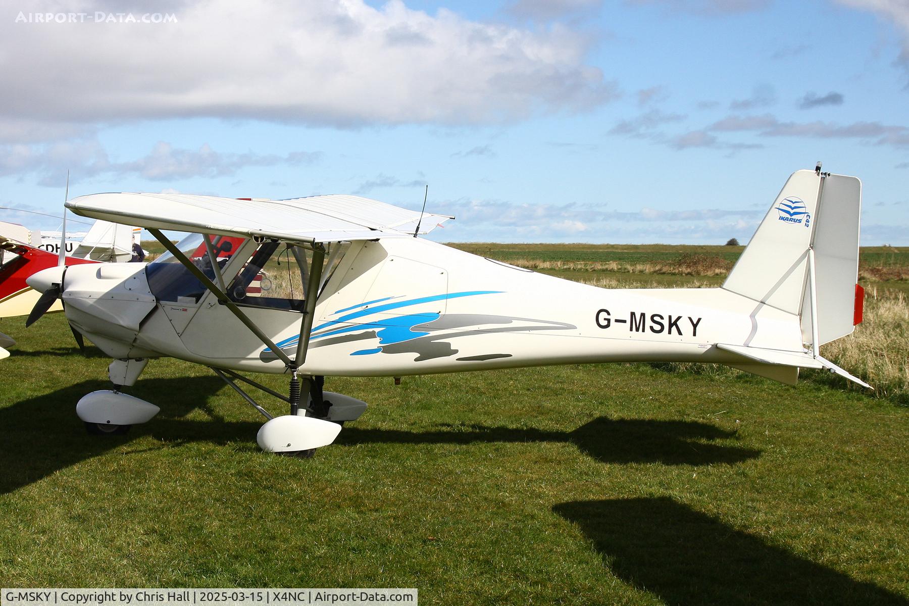 G-MSKY, 2001 Comco Ikarus C42 FB UK C/N PFA 322-13722, North Coates Spring microlight fly in