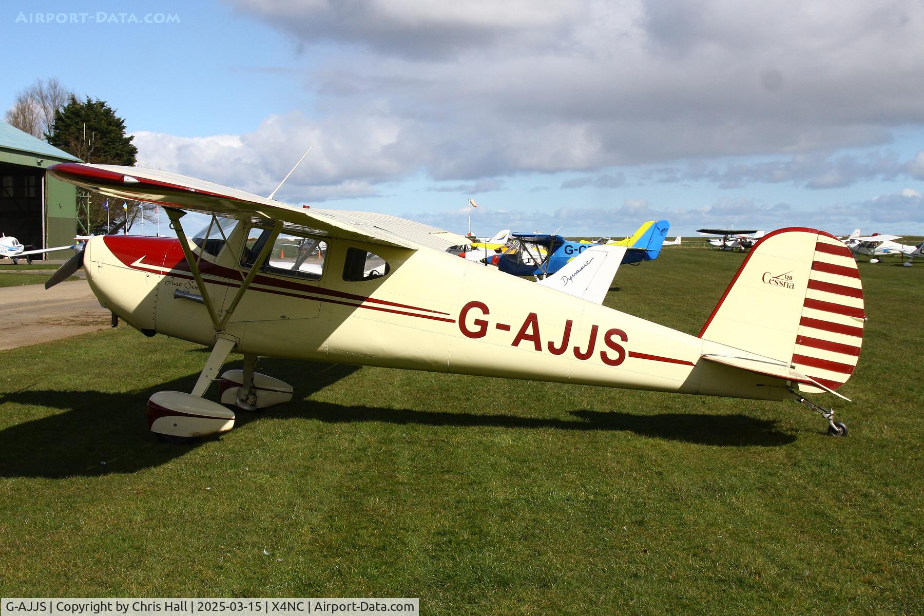 G-AJJS, 1947 Cessna 120 C/N 13047, North Coates Spring microlight fly in