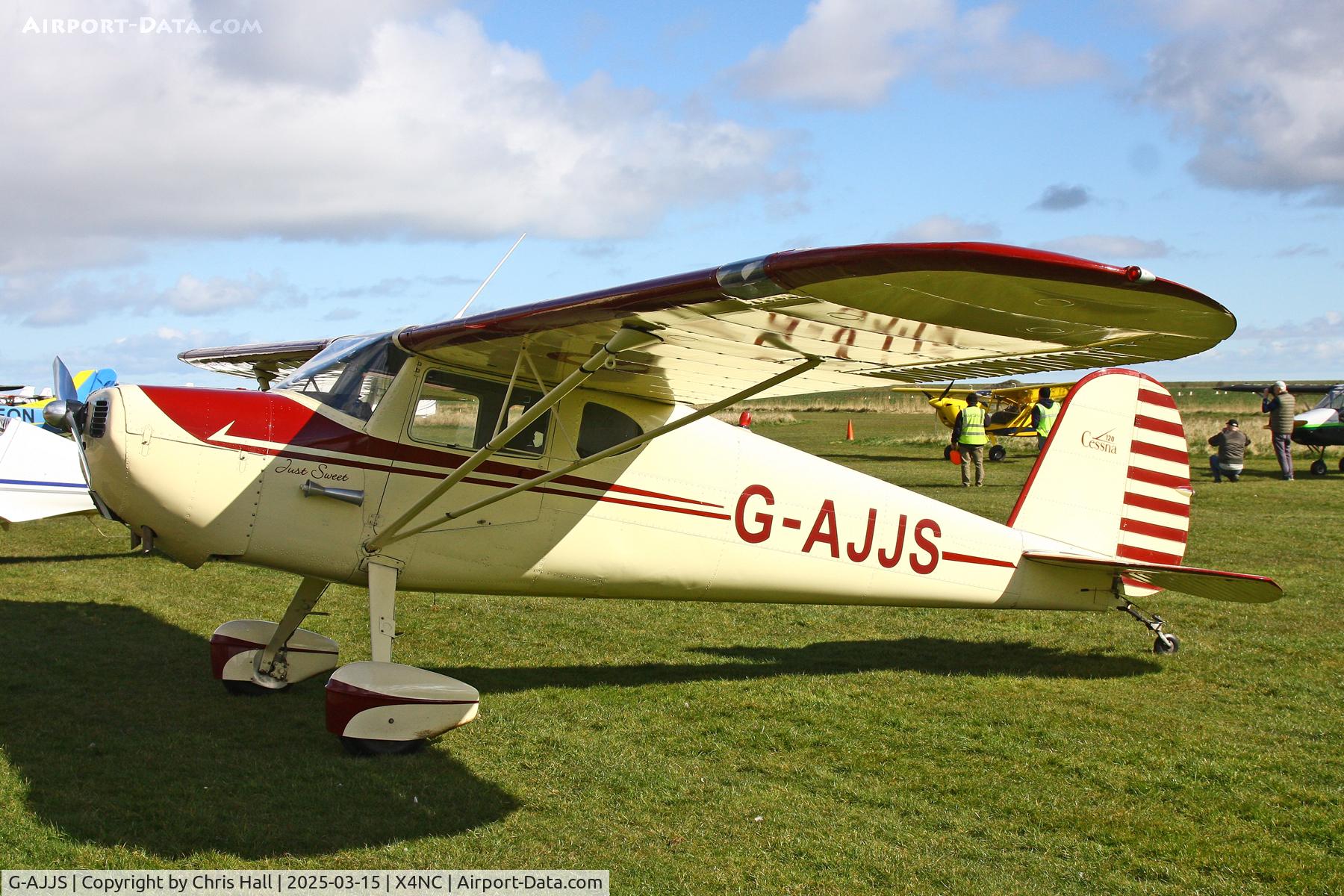 G-AJJS, 1947 Cessna 120 C/N 13047, North Coates Spring microlight fly in